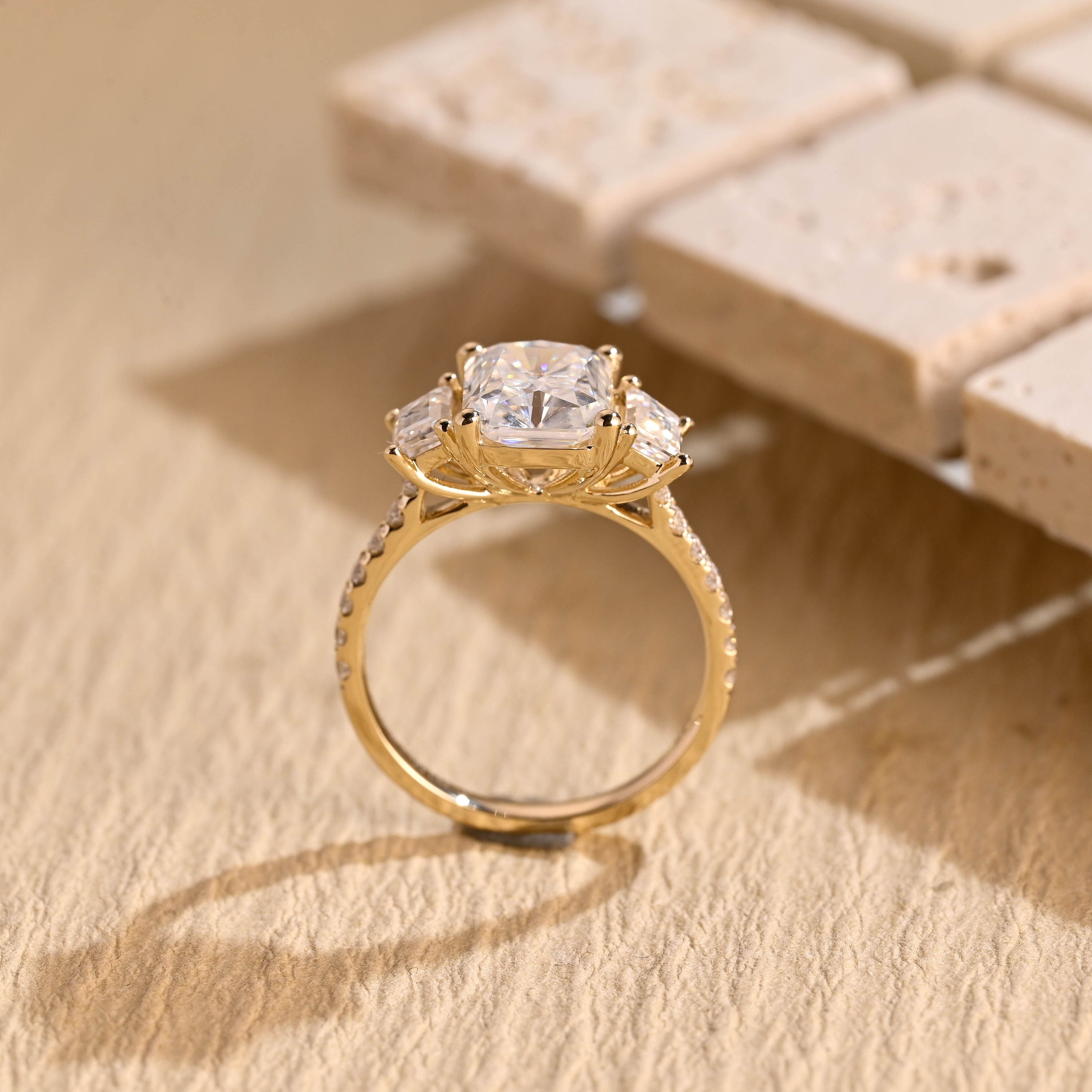 bridal cluster moissanite engagement ring 1ct
