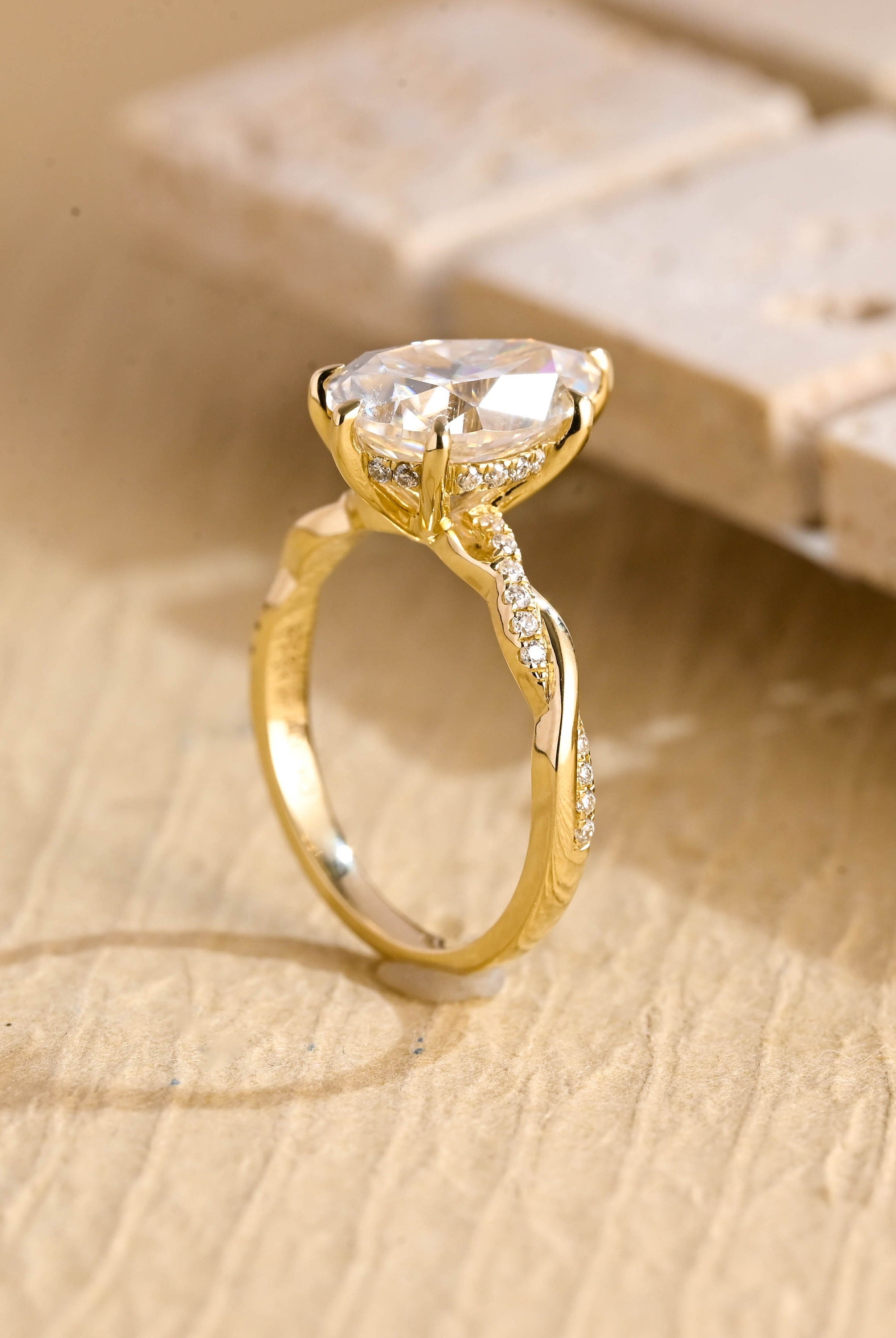 1ct pear engagement ring hidden halo pavé