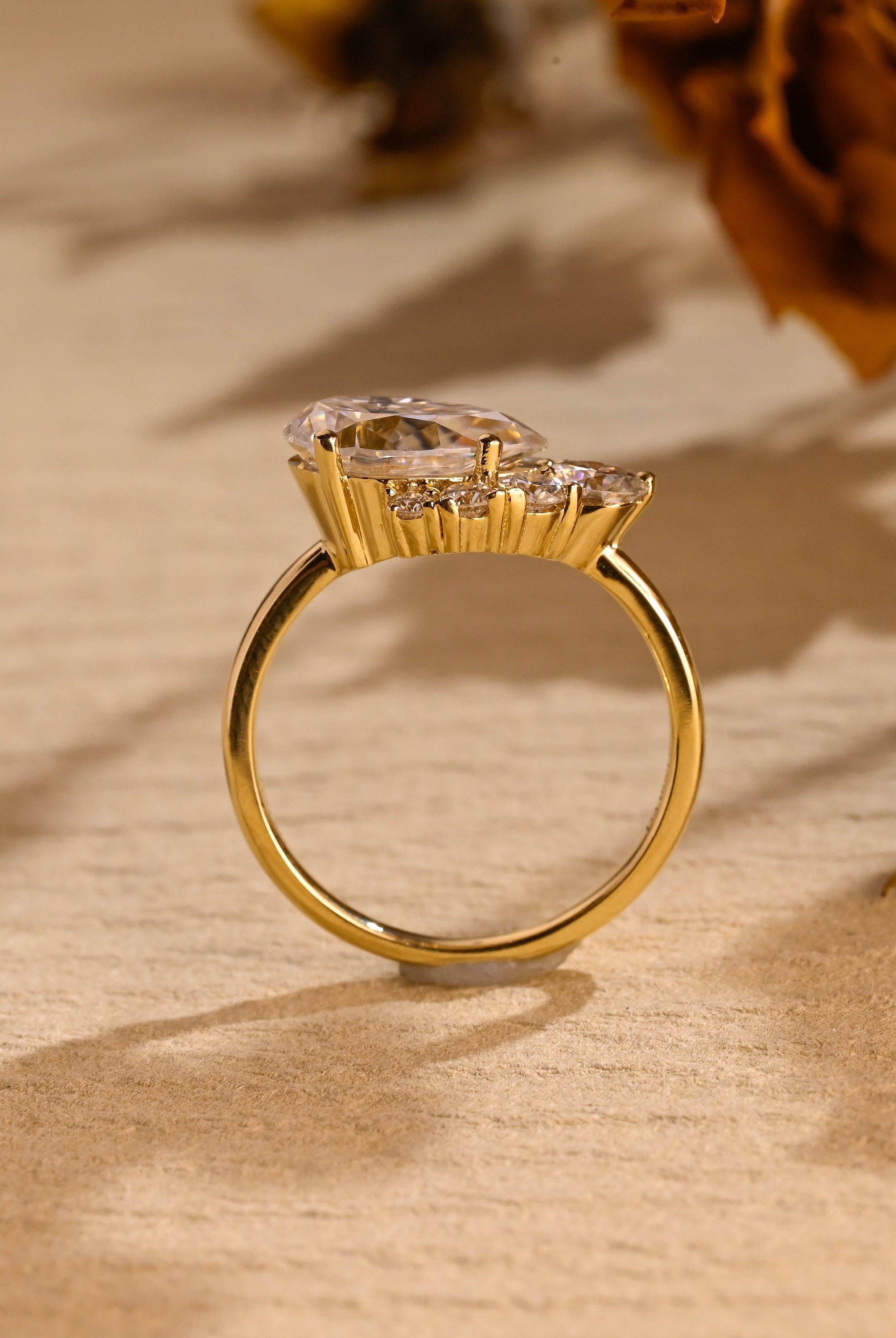 east west engagement ring for women