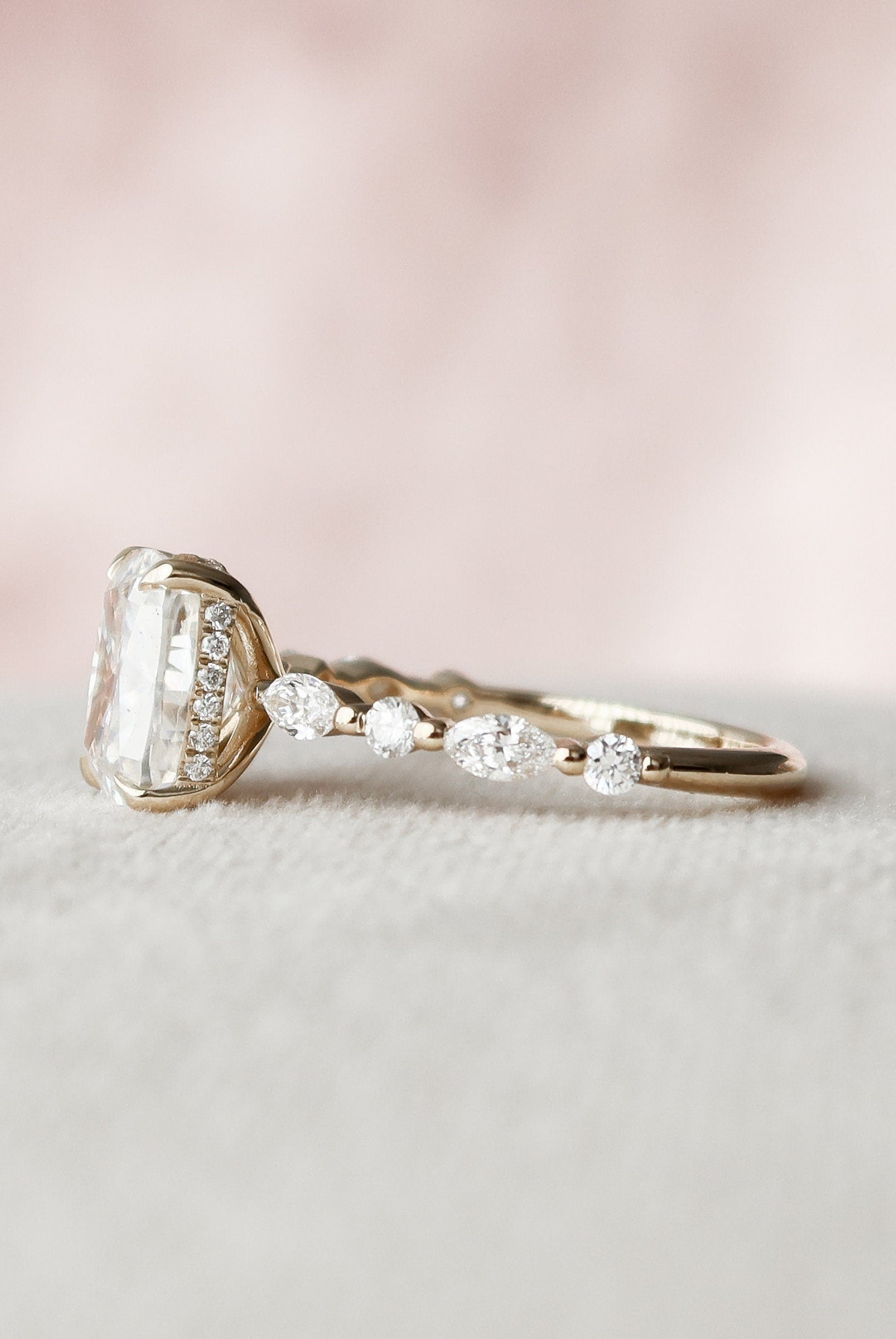 Hidden Halo Engagement Ring