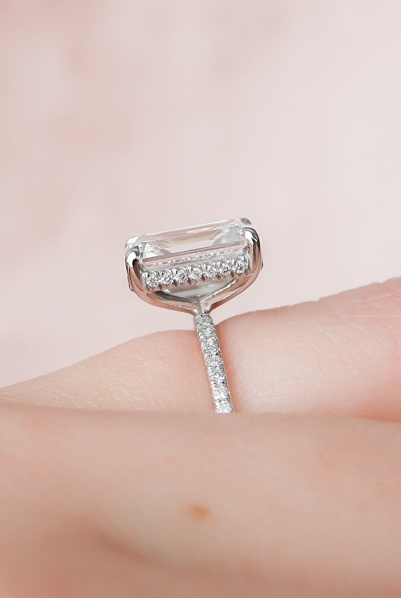 Emerald Shape Engagement Ring
