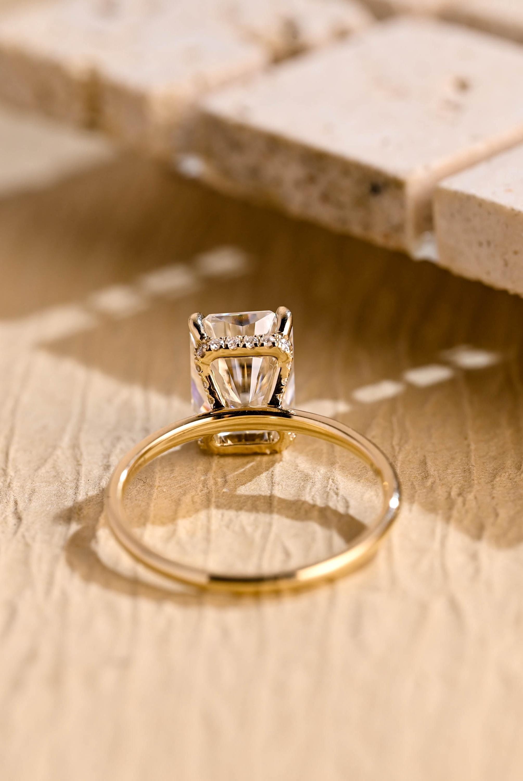 Hidden Halo Moissanite Engagement Ring