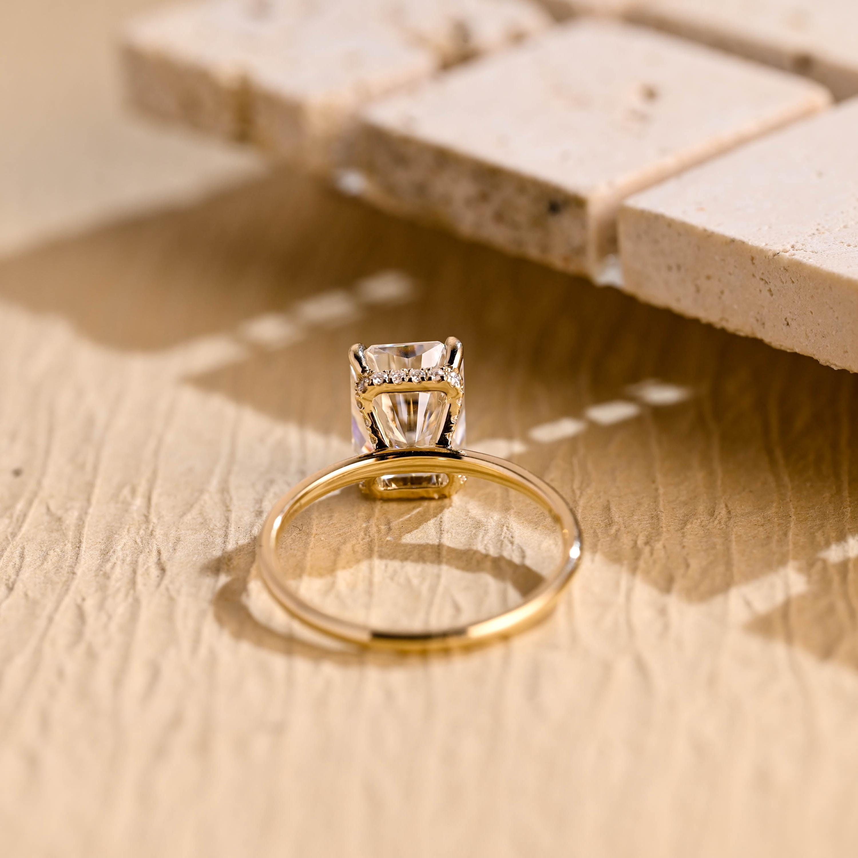 Hidden Halo Moissanite Engagement Ring