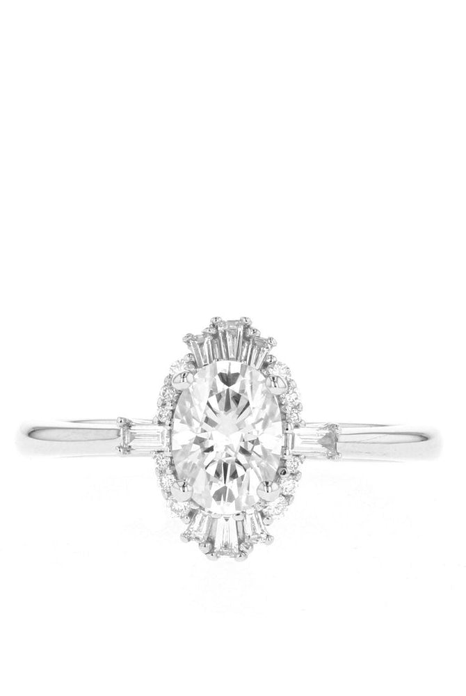 Modern Oval Cluster Ring