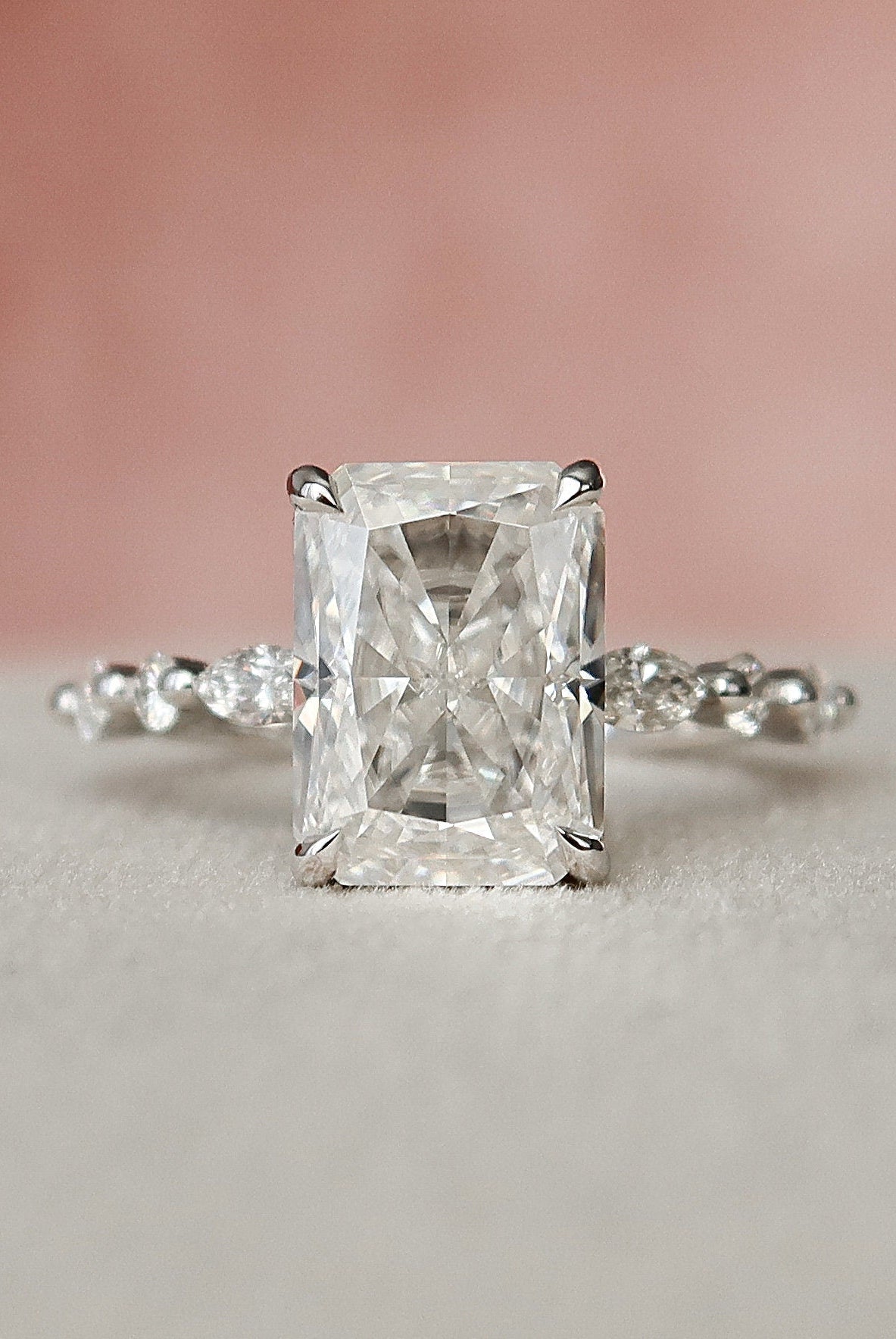 Pave Band Engagement Ring