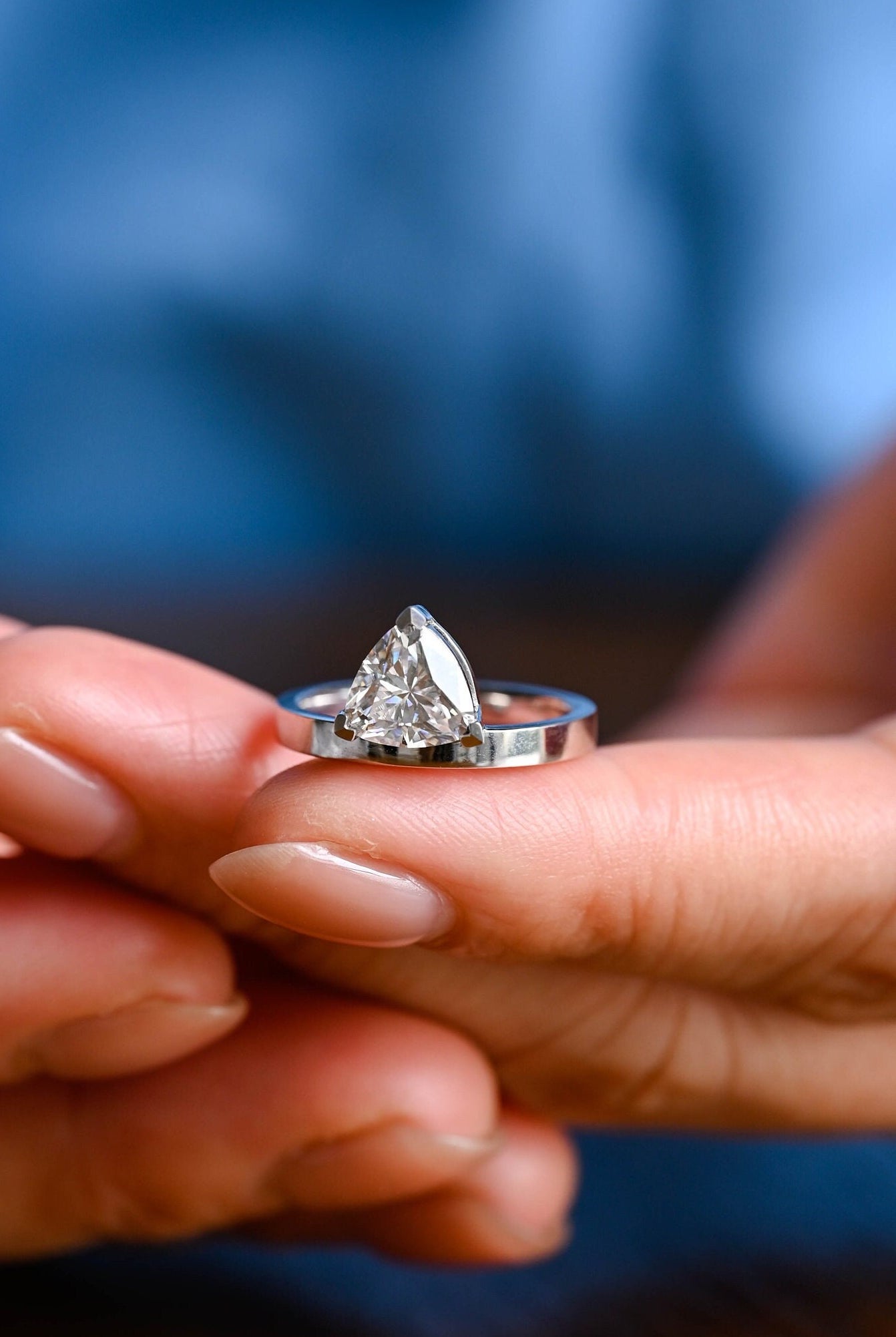 Trillion Cut Bridal Ring