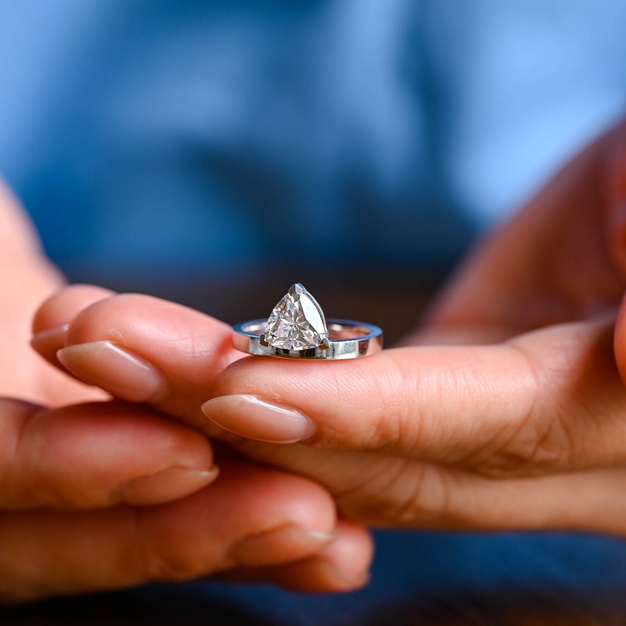 Trillion Cut Bridal Ring