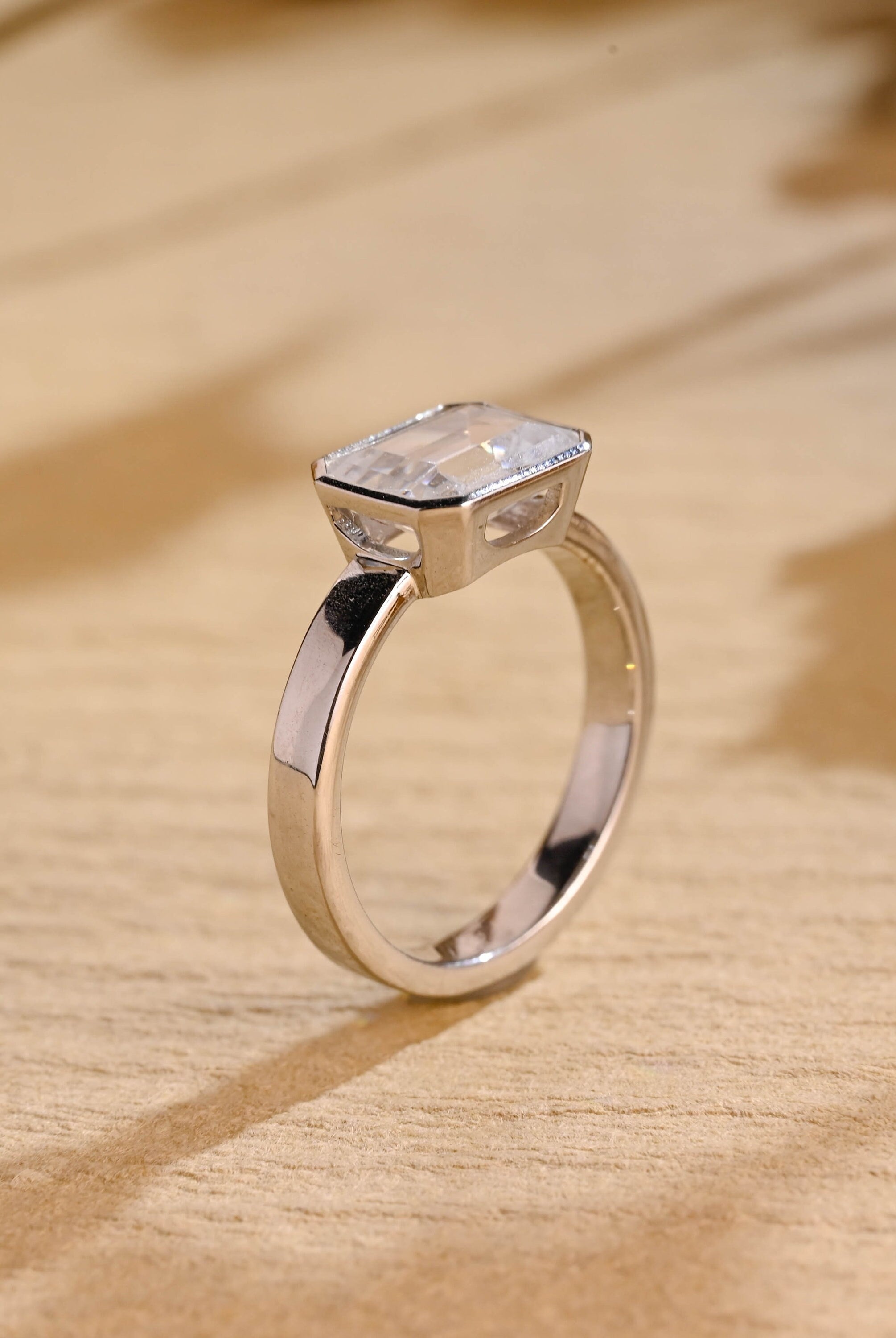 Buy East West Moissanite Engagement Ring