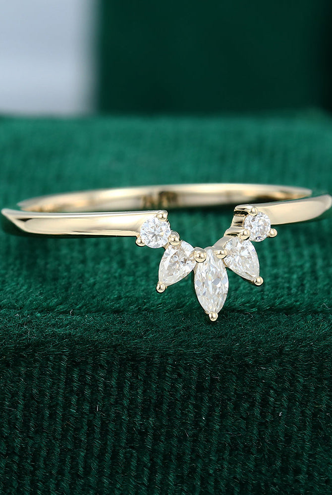 round-pear-marquise-moissanite-curved-wedding-band