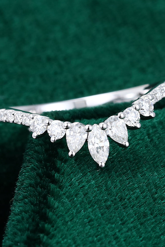 round-pear-marquise-moissanite-curved-wedding-band