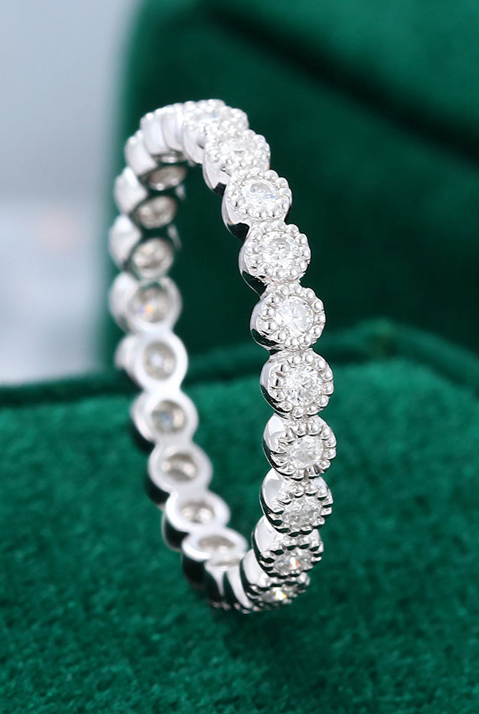 round-moissanite-milgrain-wedding-band
