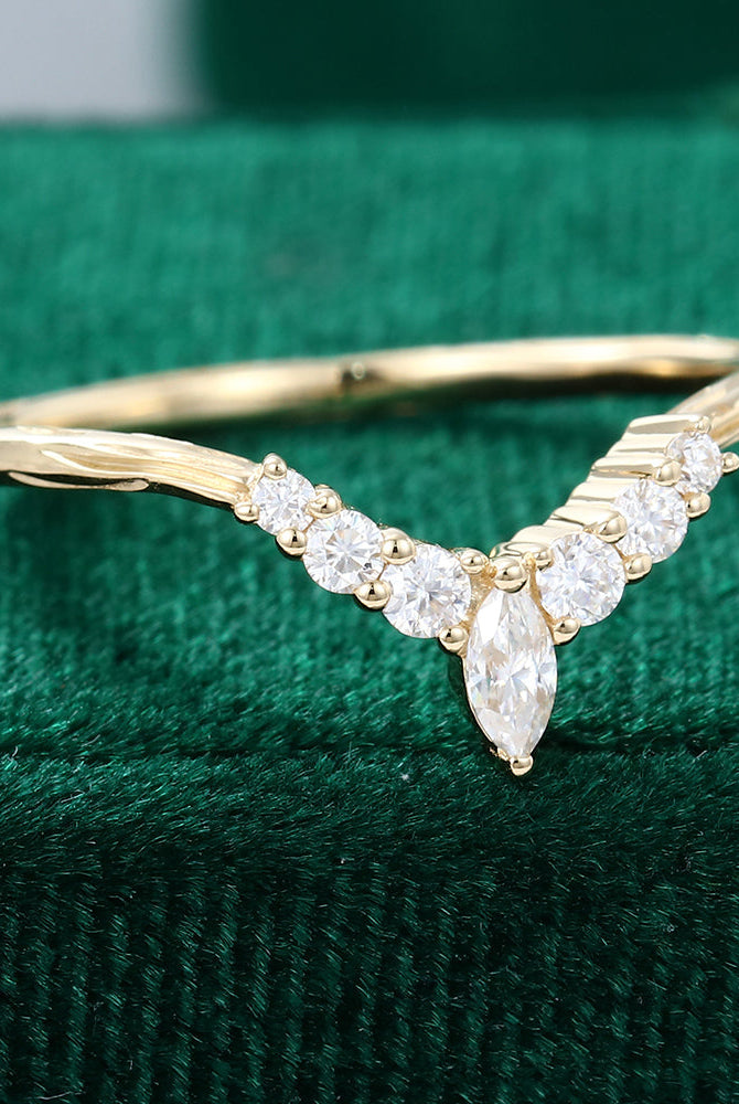 round-marquise-moissanite-curved-wedding-band
