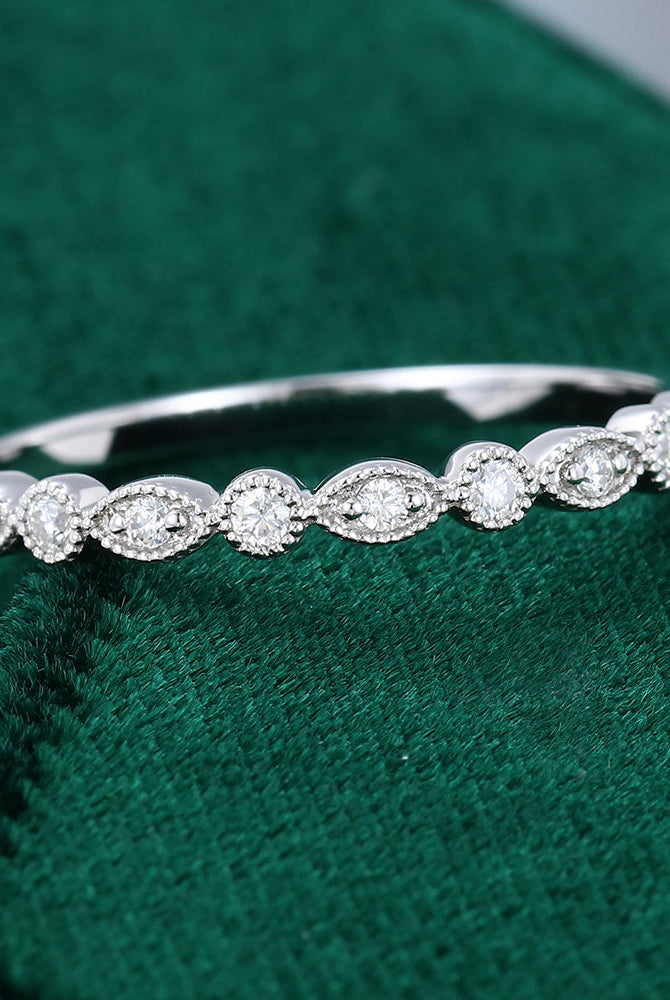 round-moissanite-milgrain-wedding-band