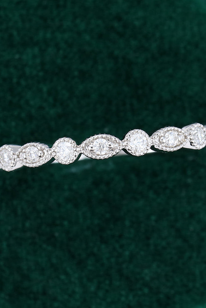 round-moissanite-milgrain-wedding-band