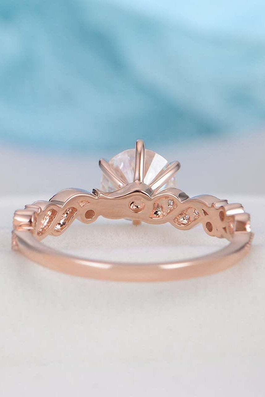 Leaf Design Engagement Ring