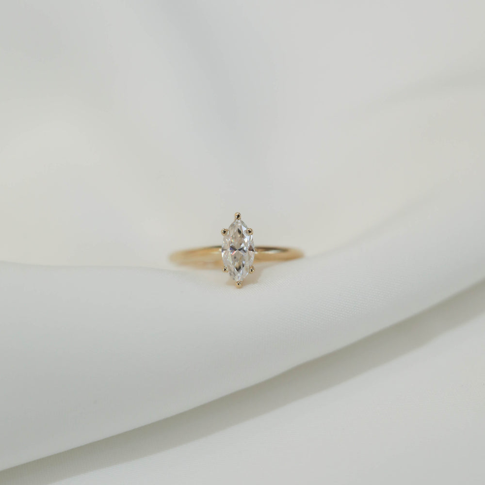 1.50CT Marquise Solitaire Moissanite Diamond Engagement Ring