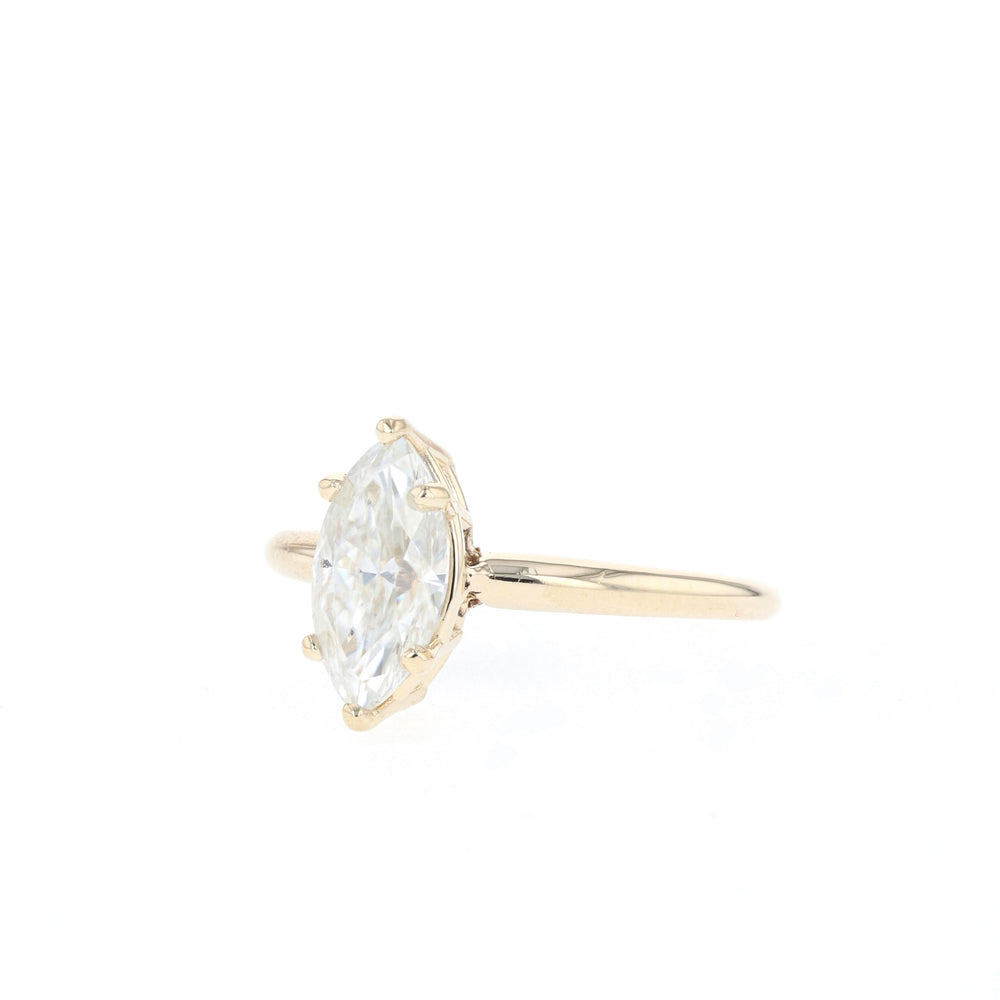 1.50CT Marquise Solitaire Moissanite Diamond Engagement Ring