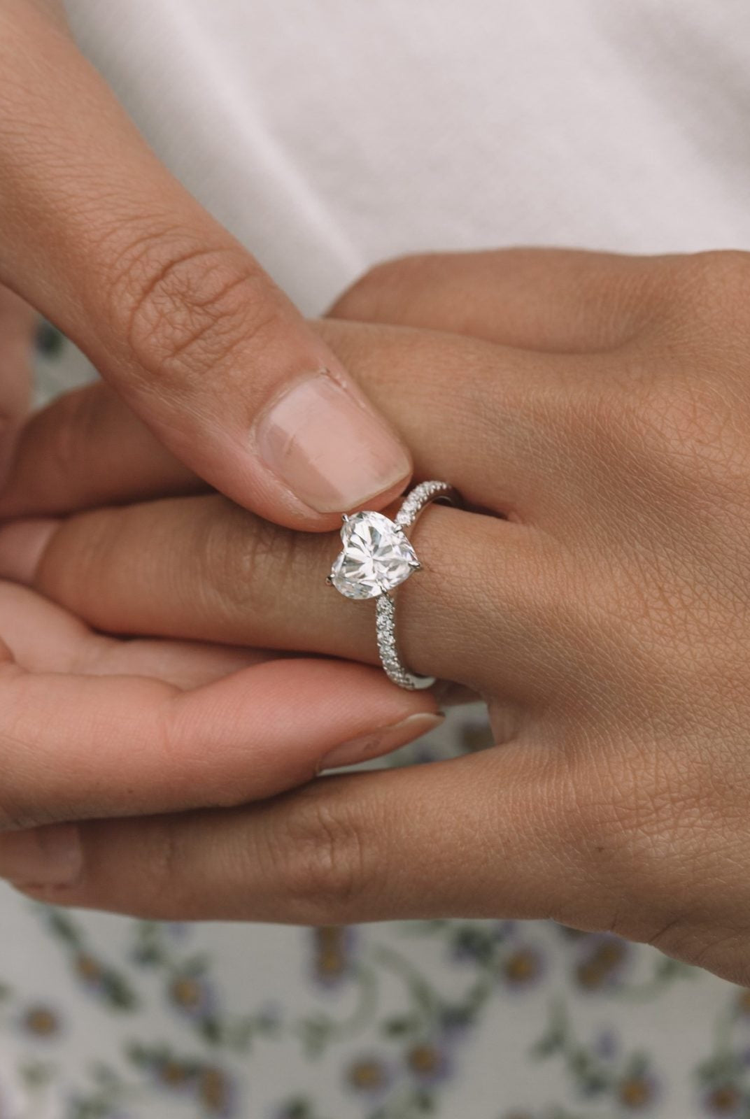 2.50CT Heart Pave Moissanite Diamond Engagement Ring For Her