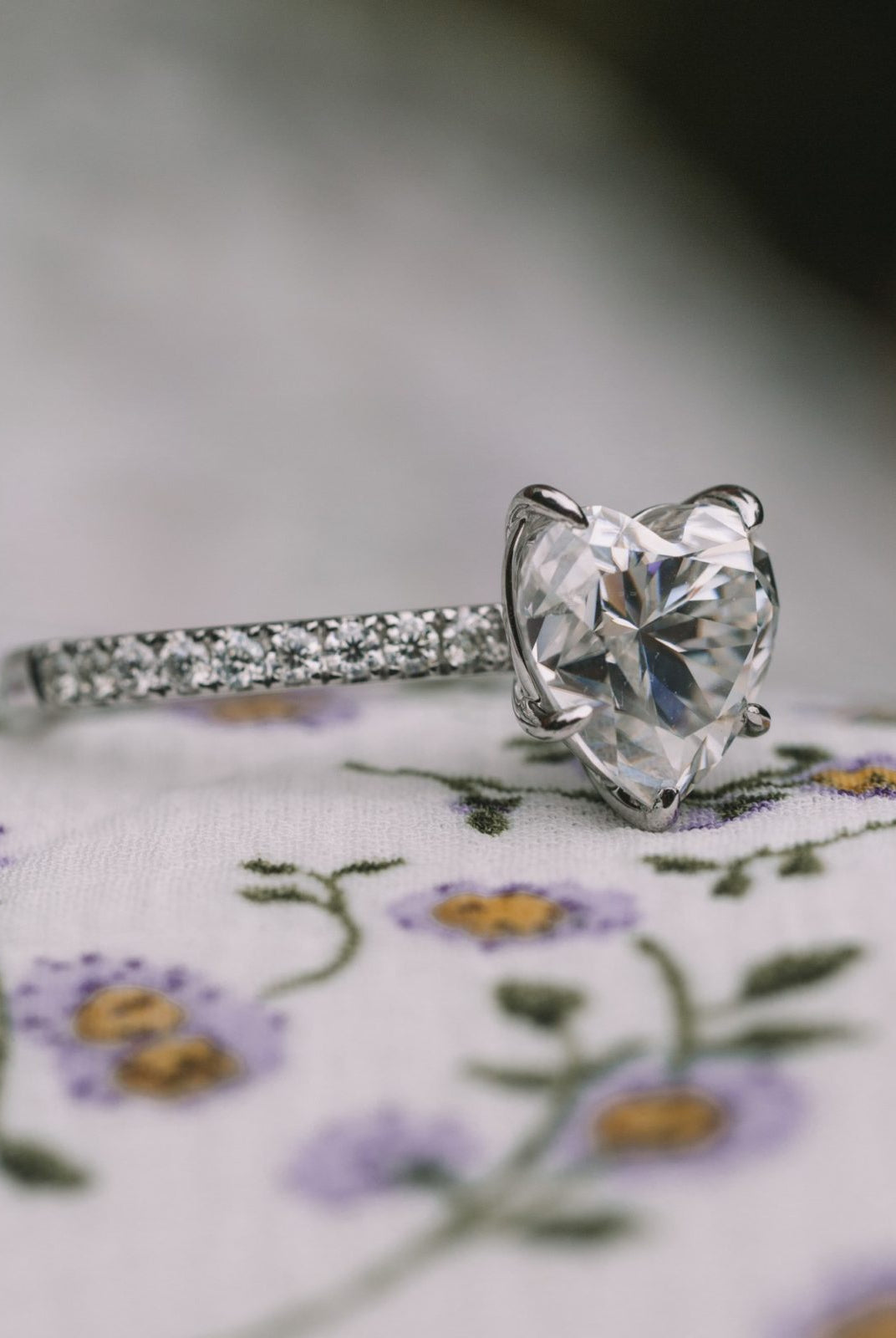 2.50CT Heart Pave Moissanite Diamond Engagement Ring For Her