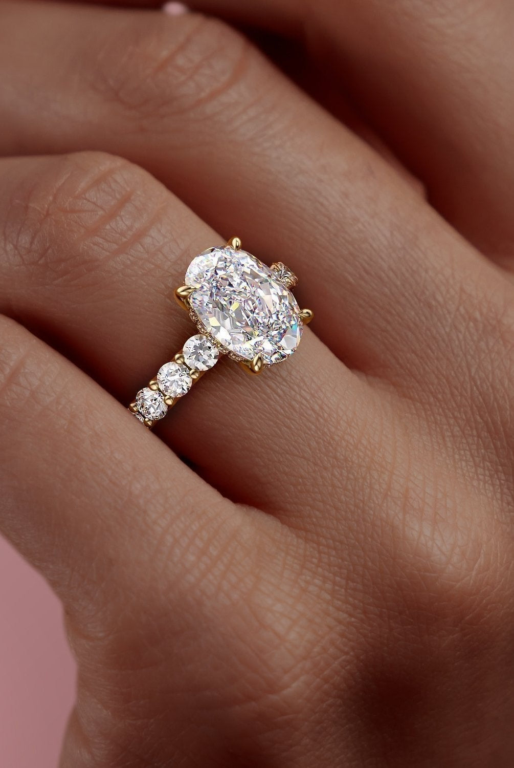 oval-cut-solitaire-pave-setting-moissanite-engagement-ring-2
