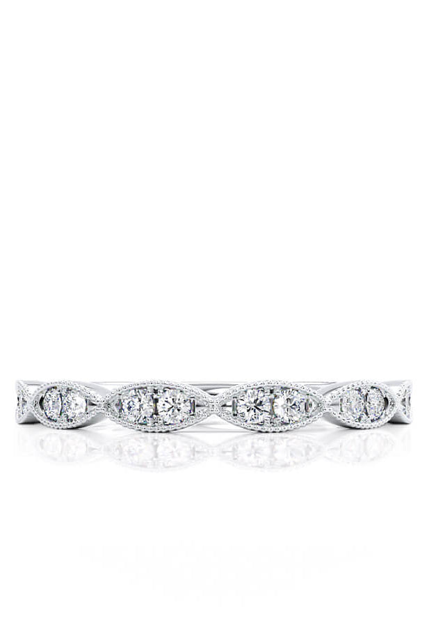 round-shaped-moissanite-milgrain-style-wedding-band-3