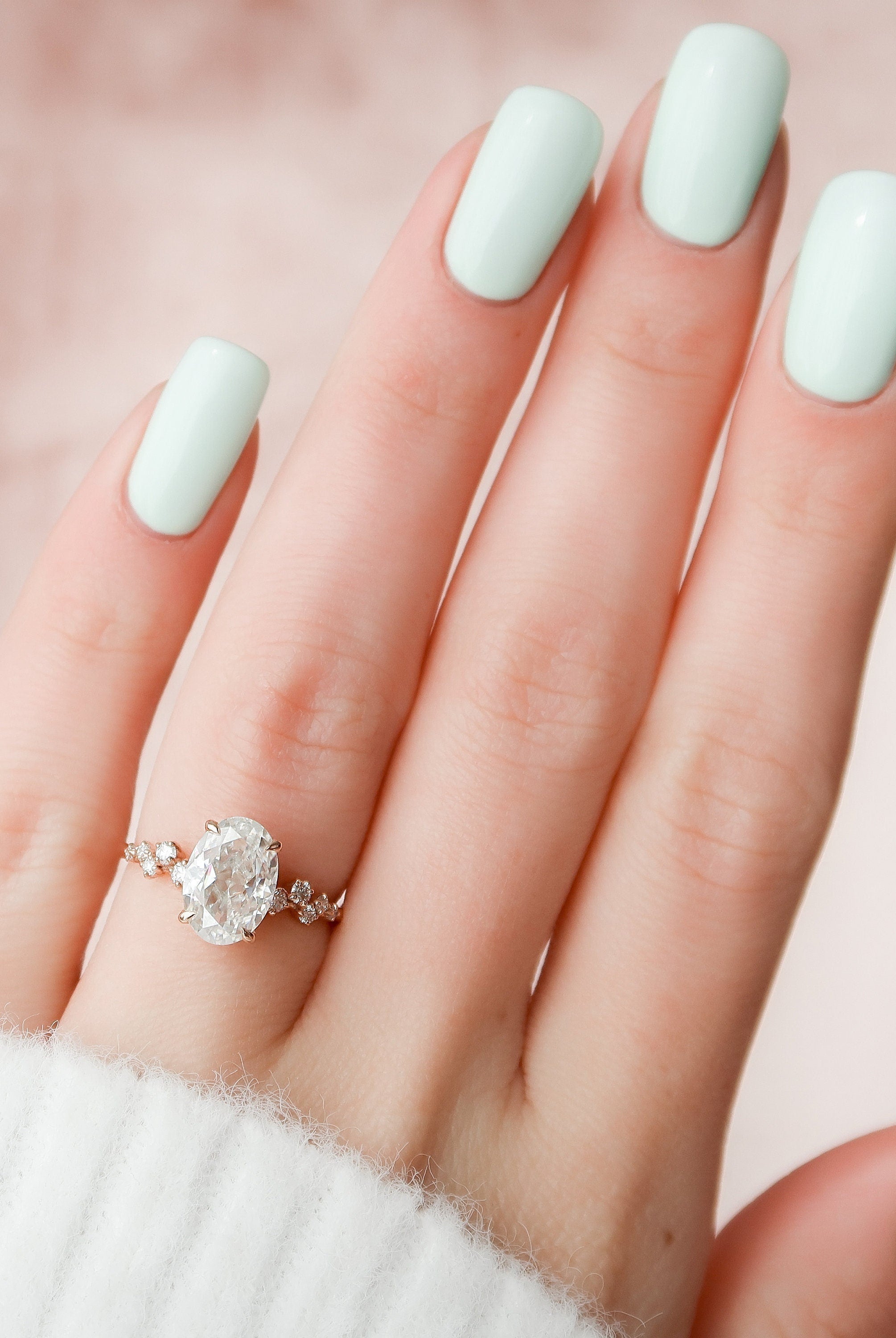Oval Moissanite Engagement Ring