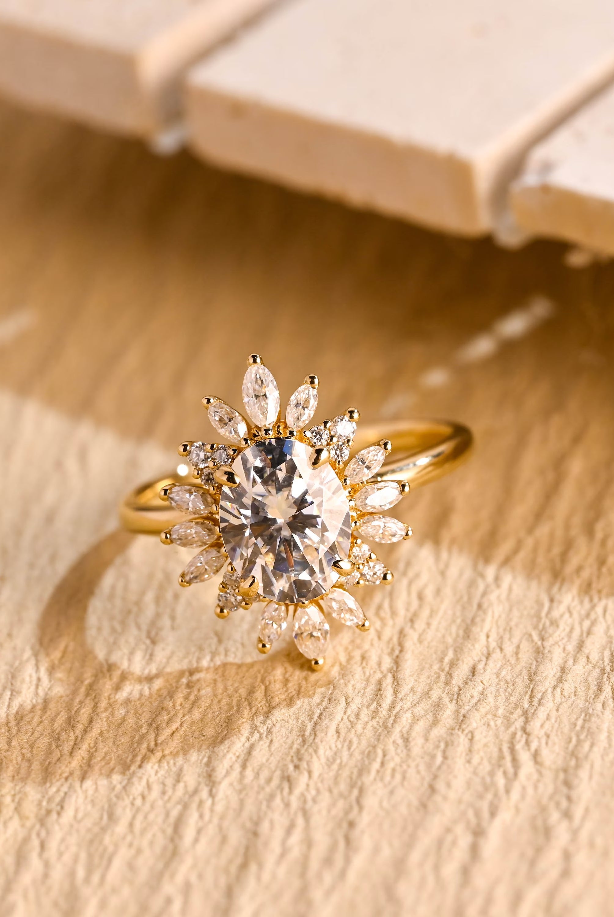 Cluster Diamond Moissanite Ring