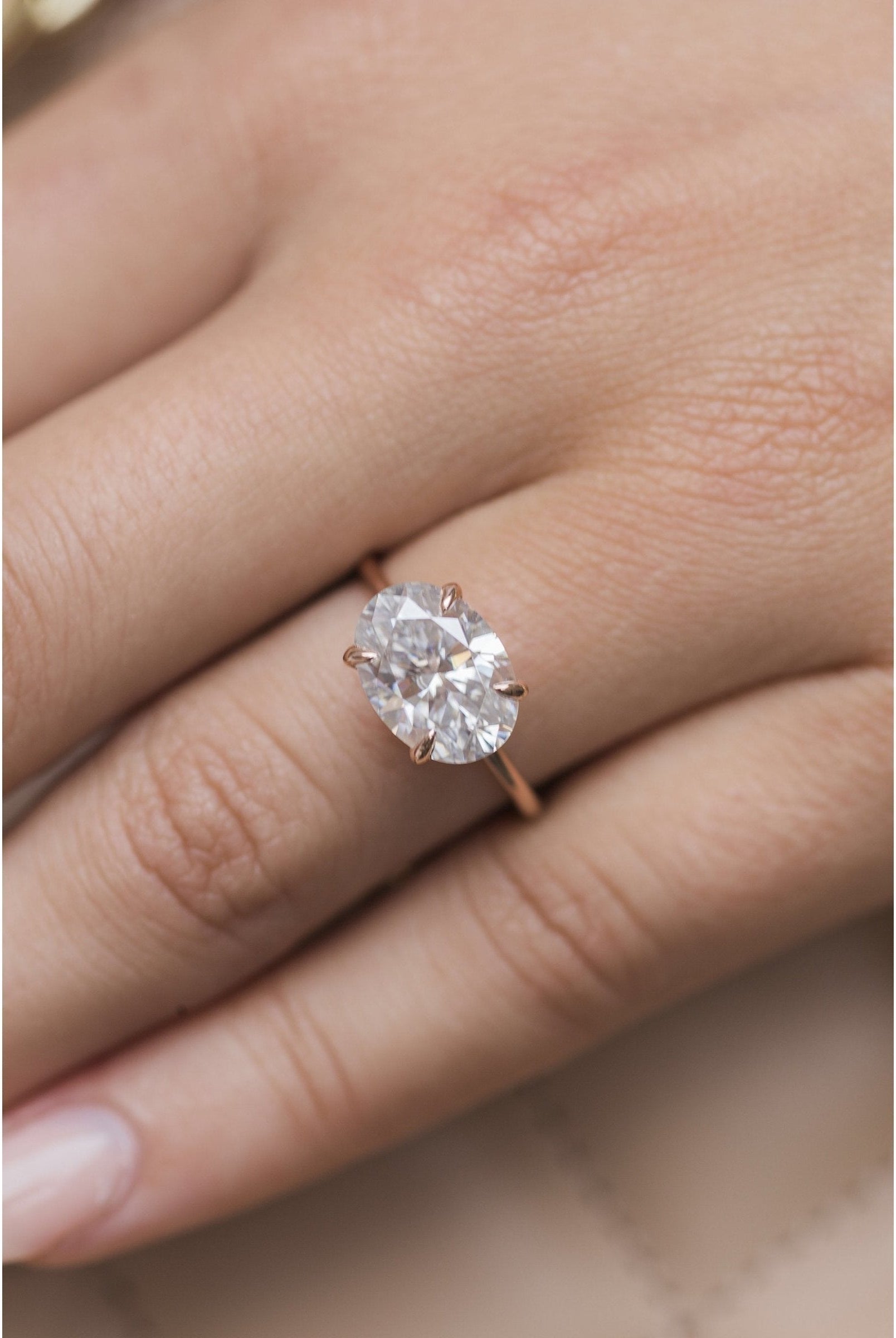 Oval Solitaire Moissanite Ring