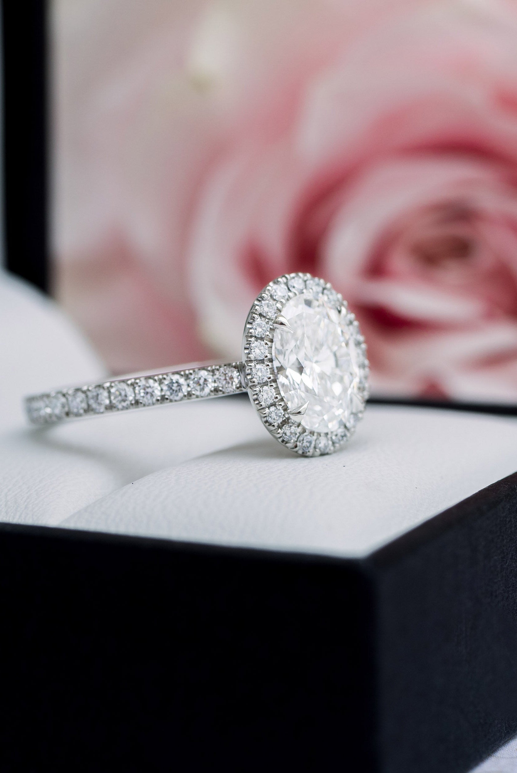 Oval Moissanite Halo Ring