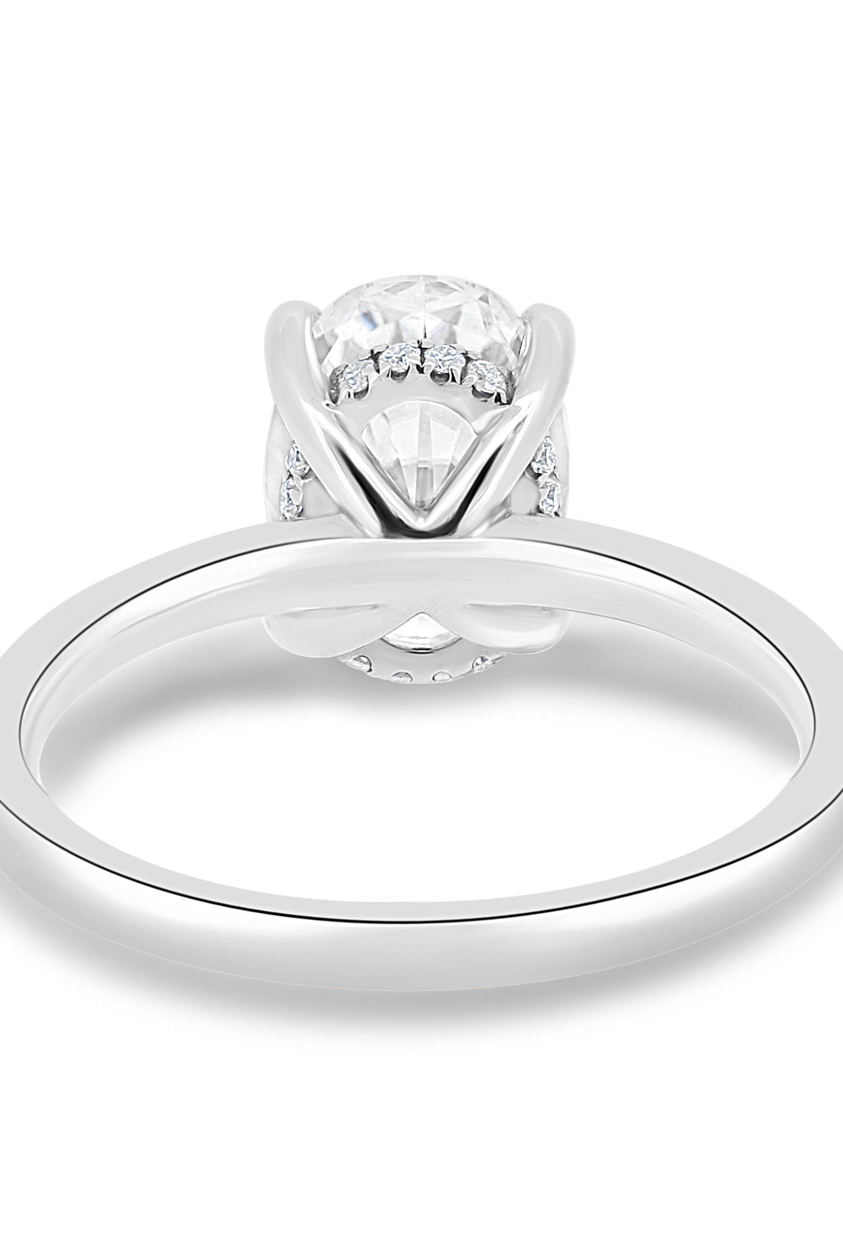 Oval Hidden Halo Moissanite Ring