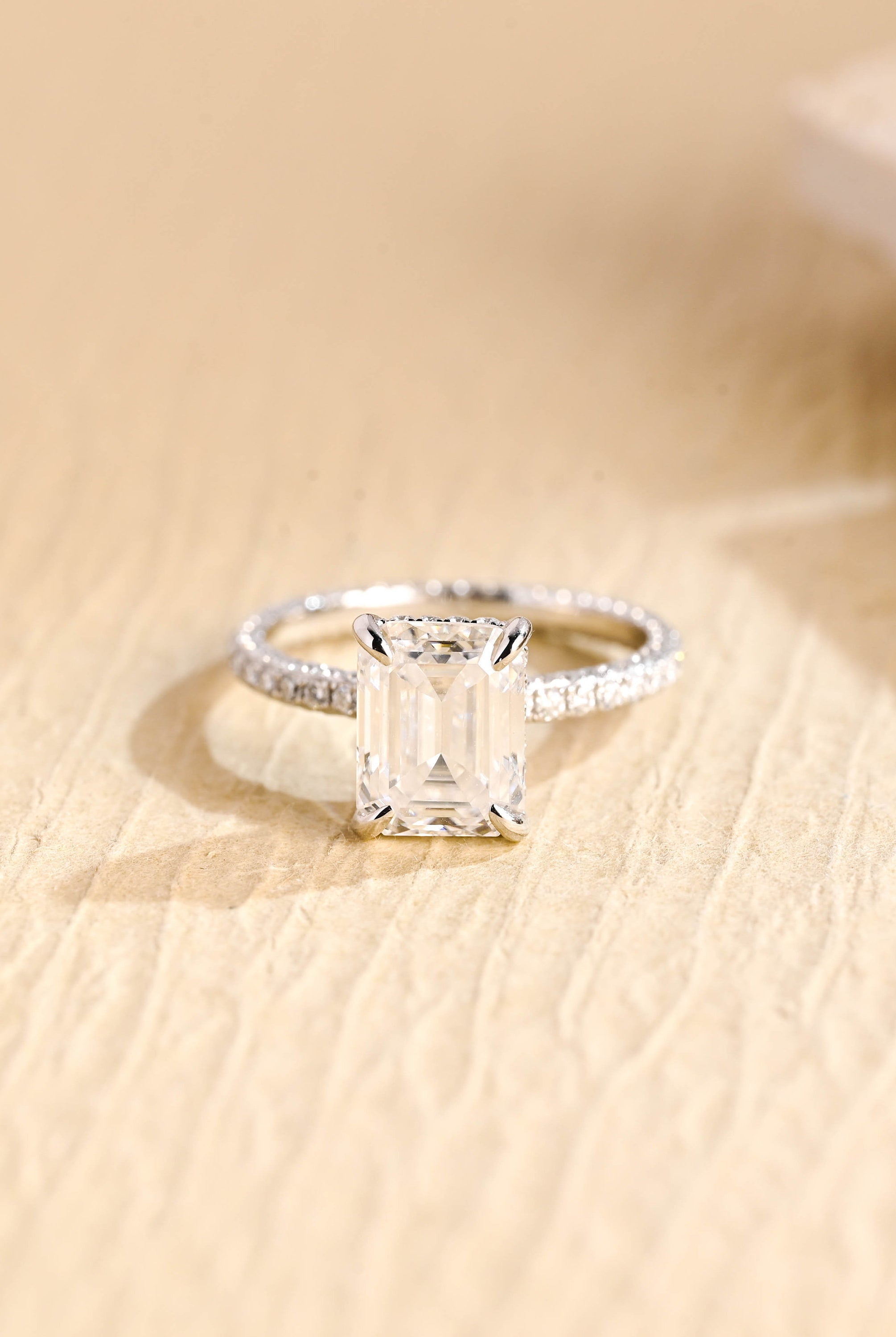 Hidden Halo Moissanite Engagement Ring