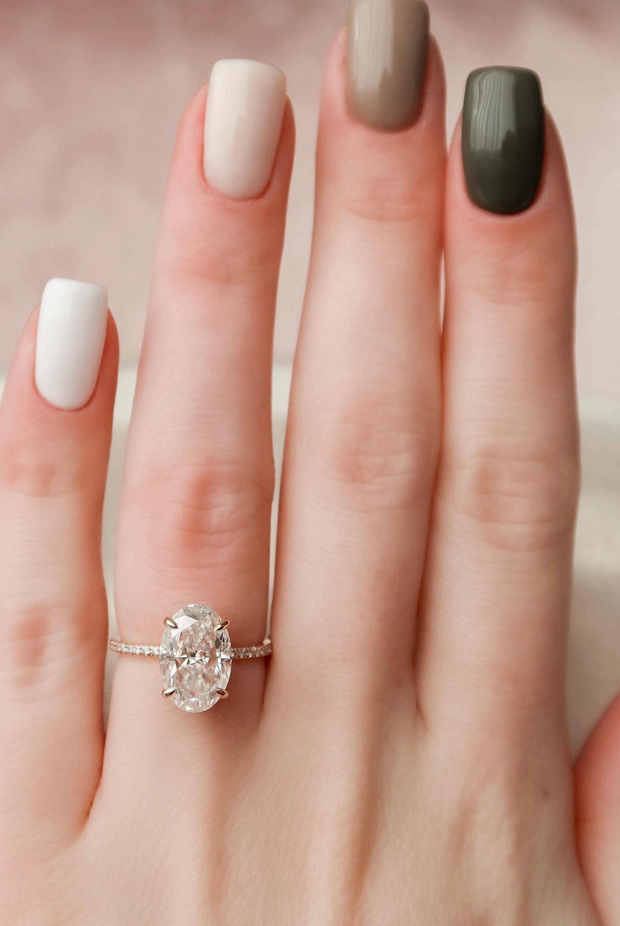 Oval Pave Engagement Ring