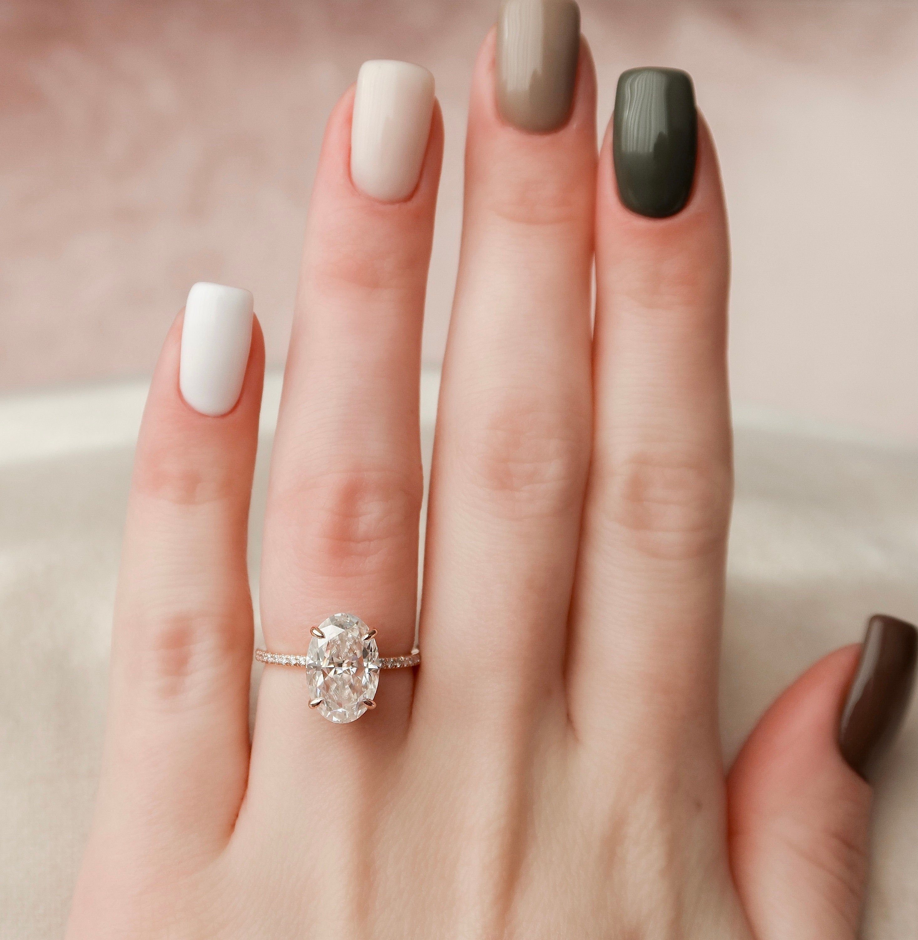 Oval Pave Engagement Ring
