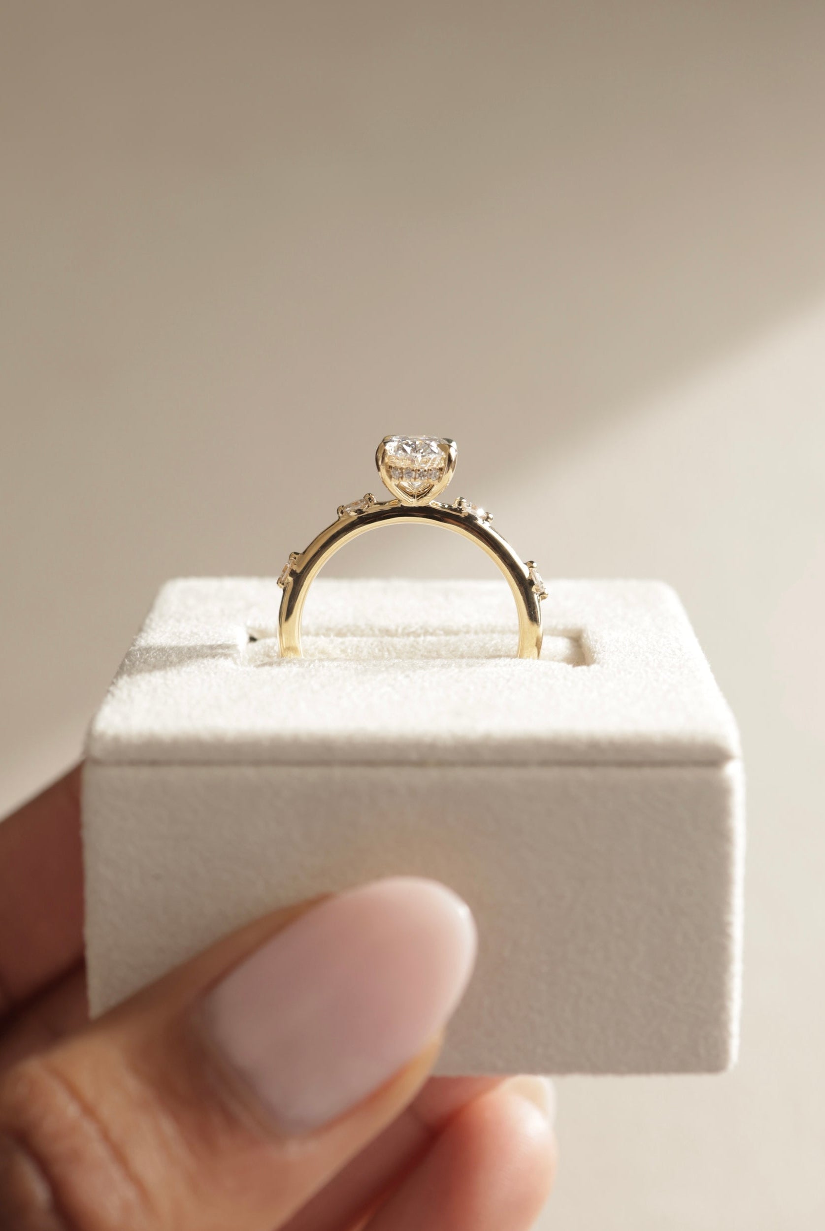 Oval Hidden Halo Ring