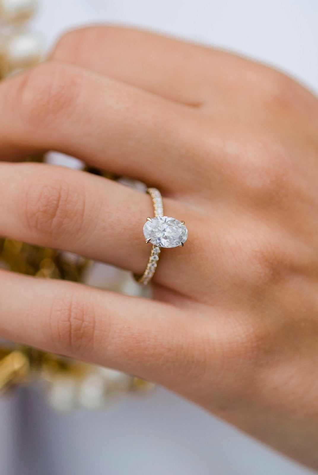 Oval Moissanite Ring for Women