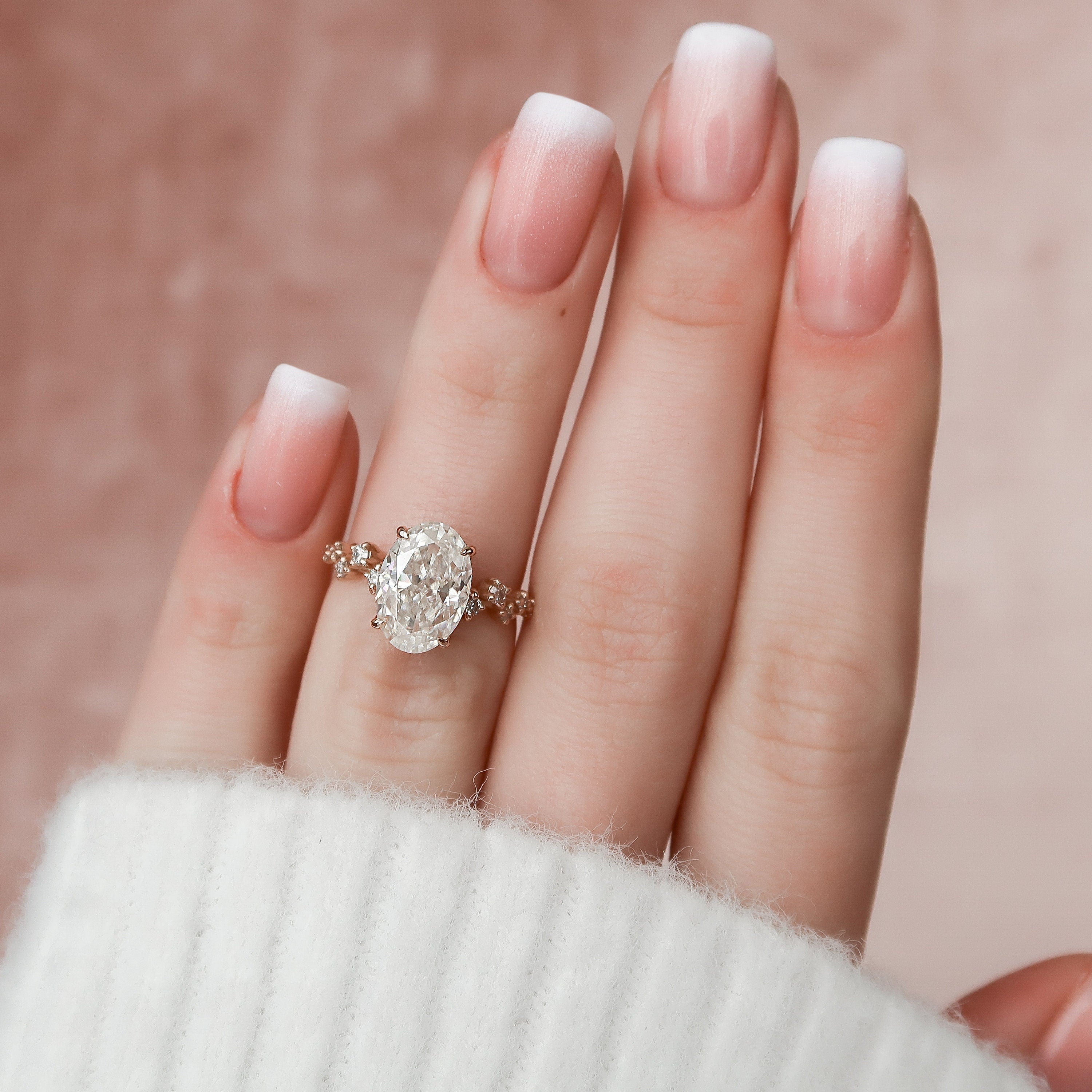 Zig Zag Pave Moissanite Ring