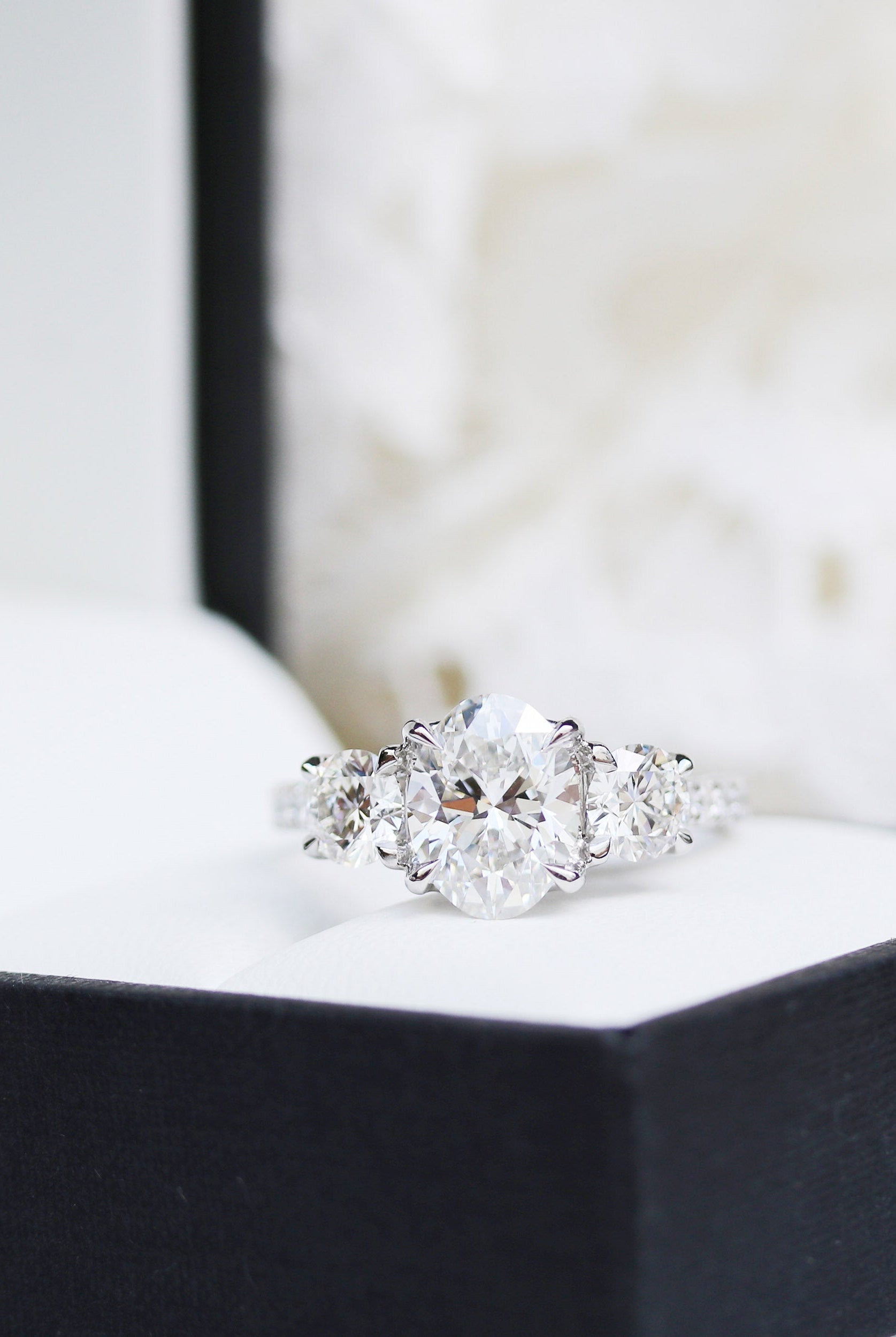 Pave Moissanite Engagement Ring