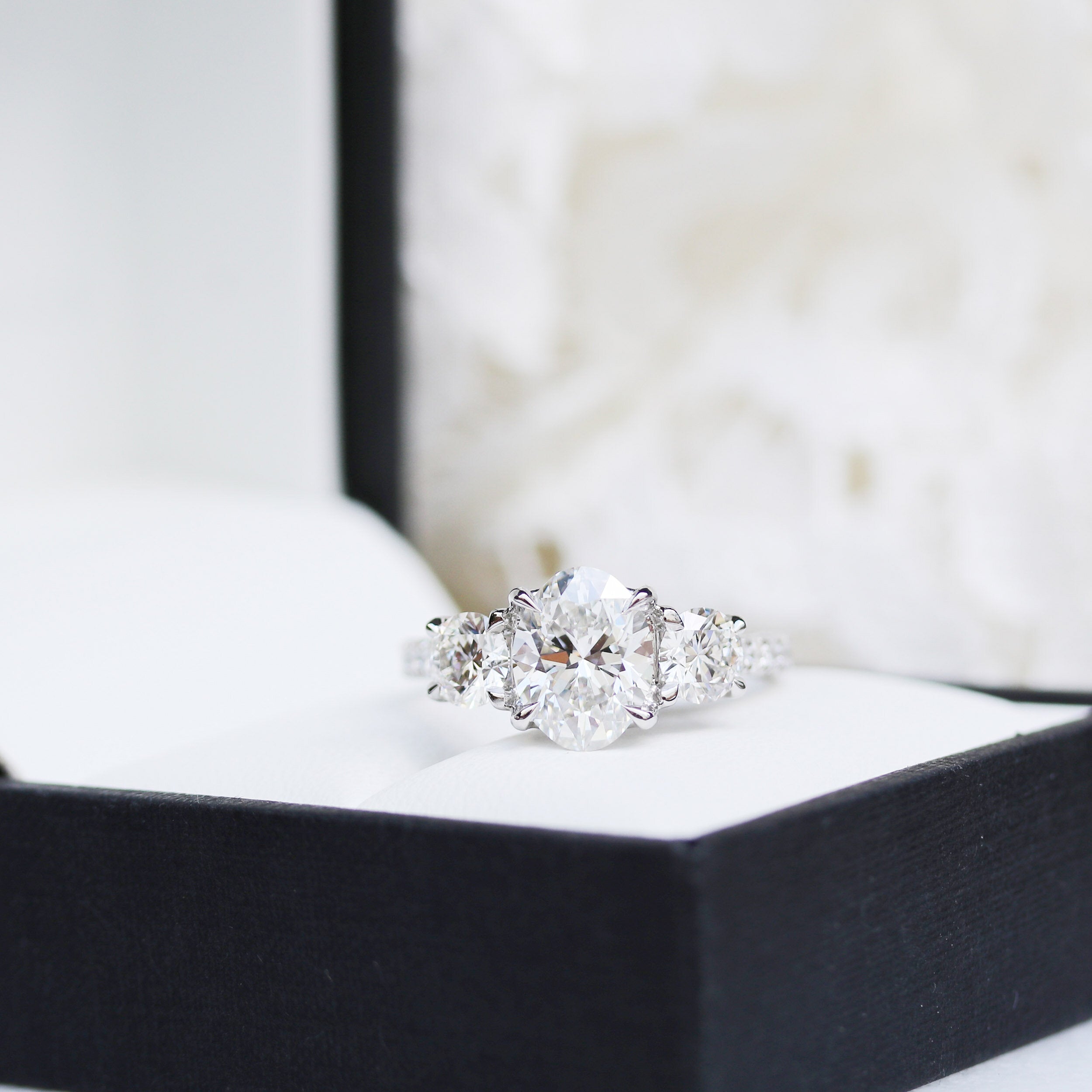 Pave Moissanite Engagement Ring