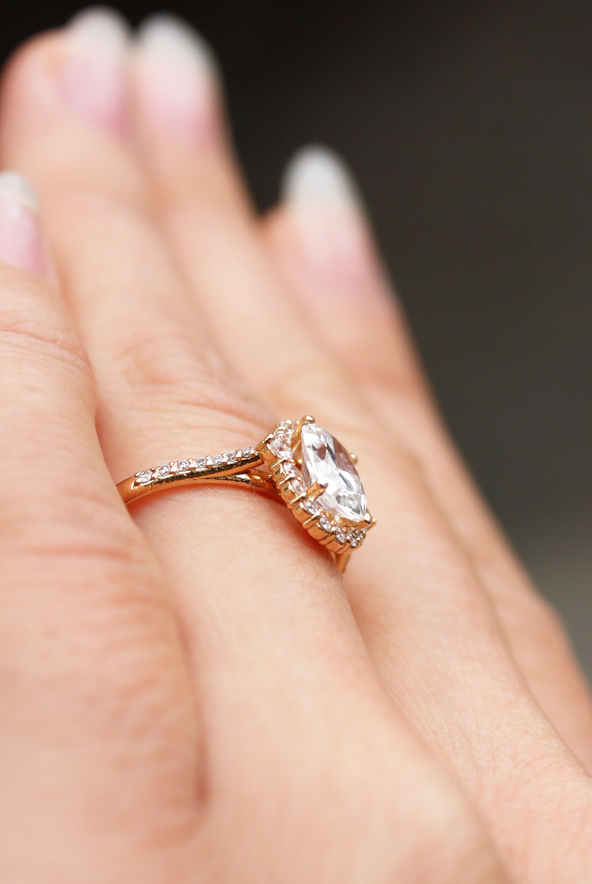 Unique Moissanite Engagement Ring