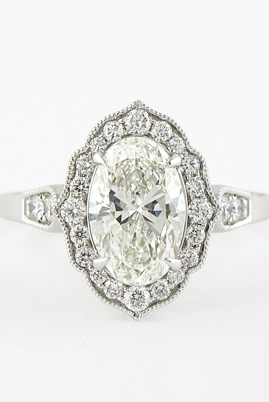 Oval Moissanite Halo Ring