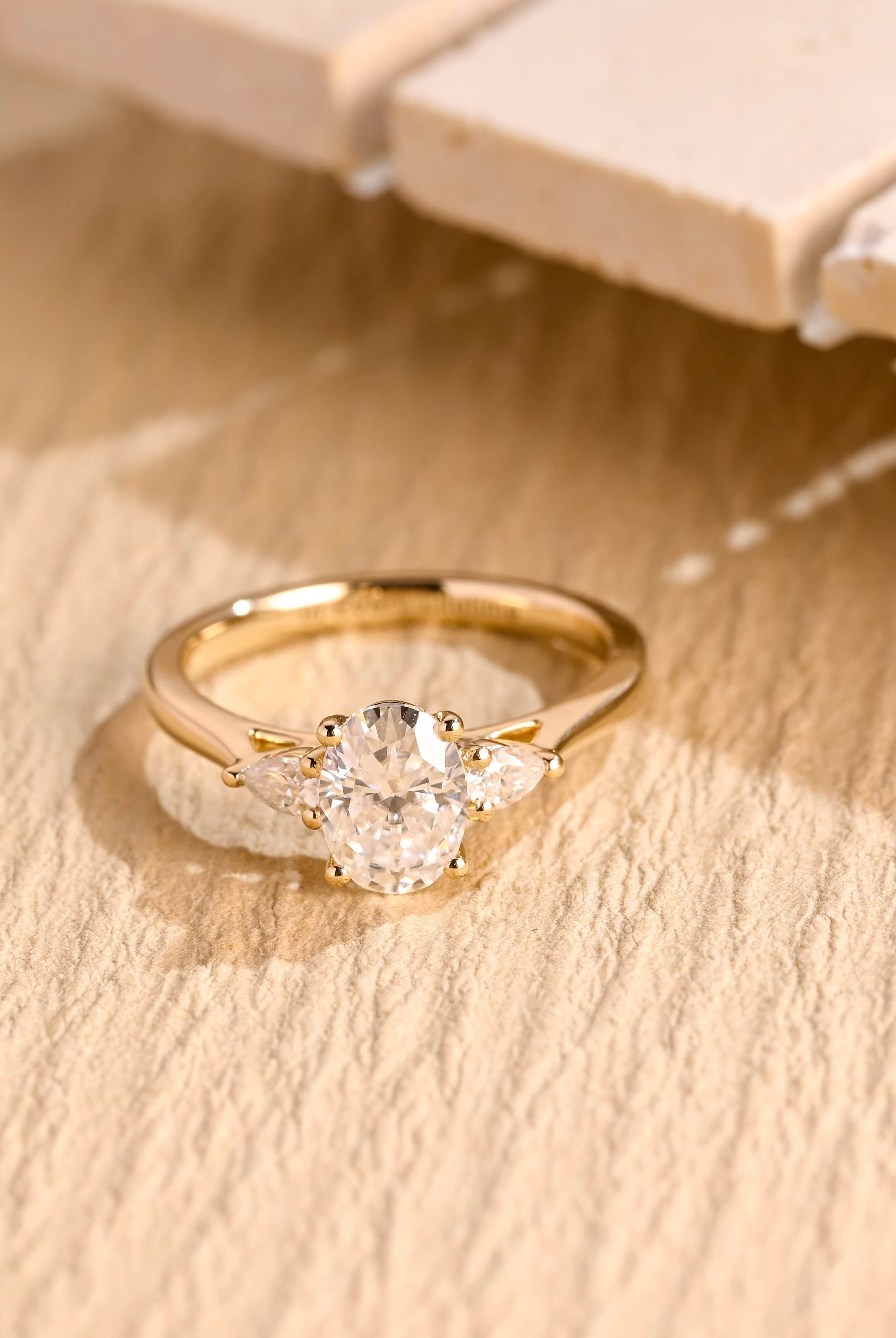 Buy Oval Cut Three Stone Moissanite Ring
