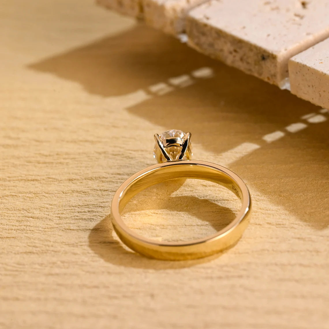 1 Carat Oval Moissanite Engagement Ring