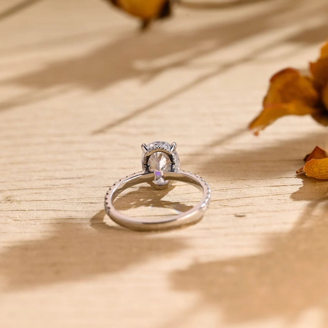 1 Carat Oval Moissanite Ring
