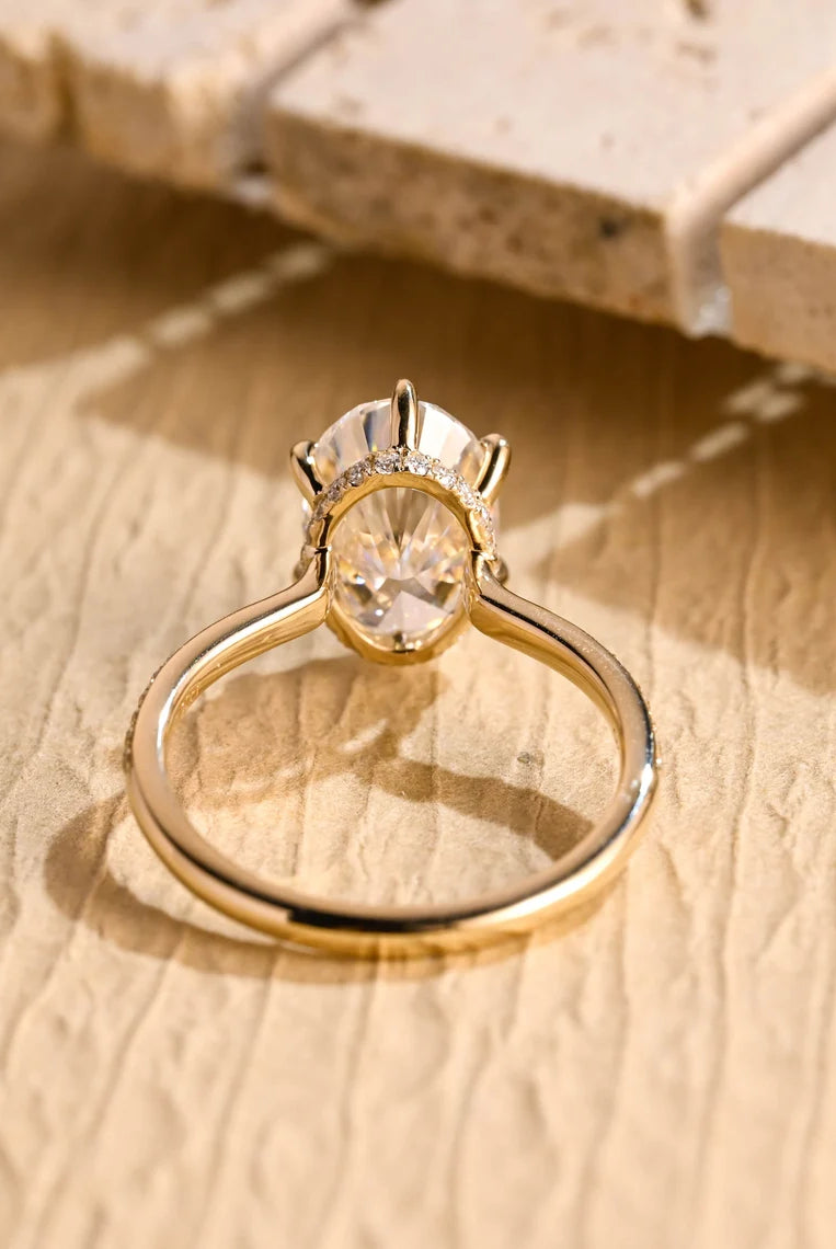 Oval Pave Moissanite Ring