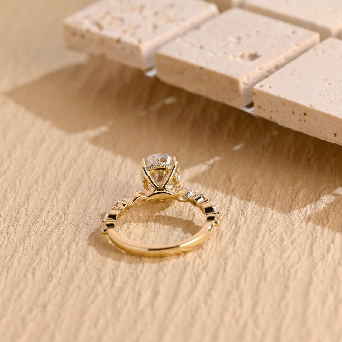 1 Carat Oval Moissanite Ring