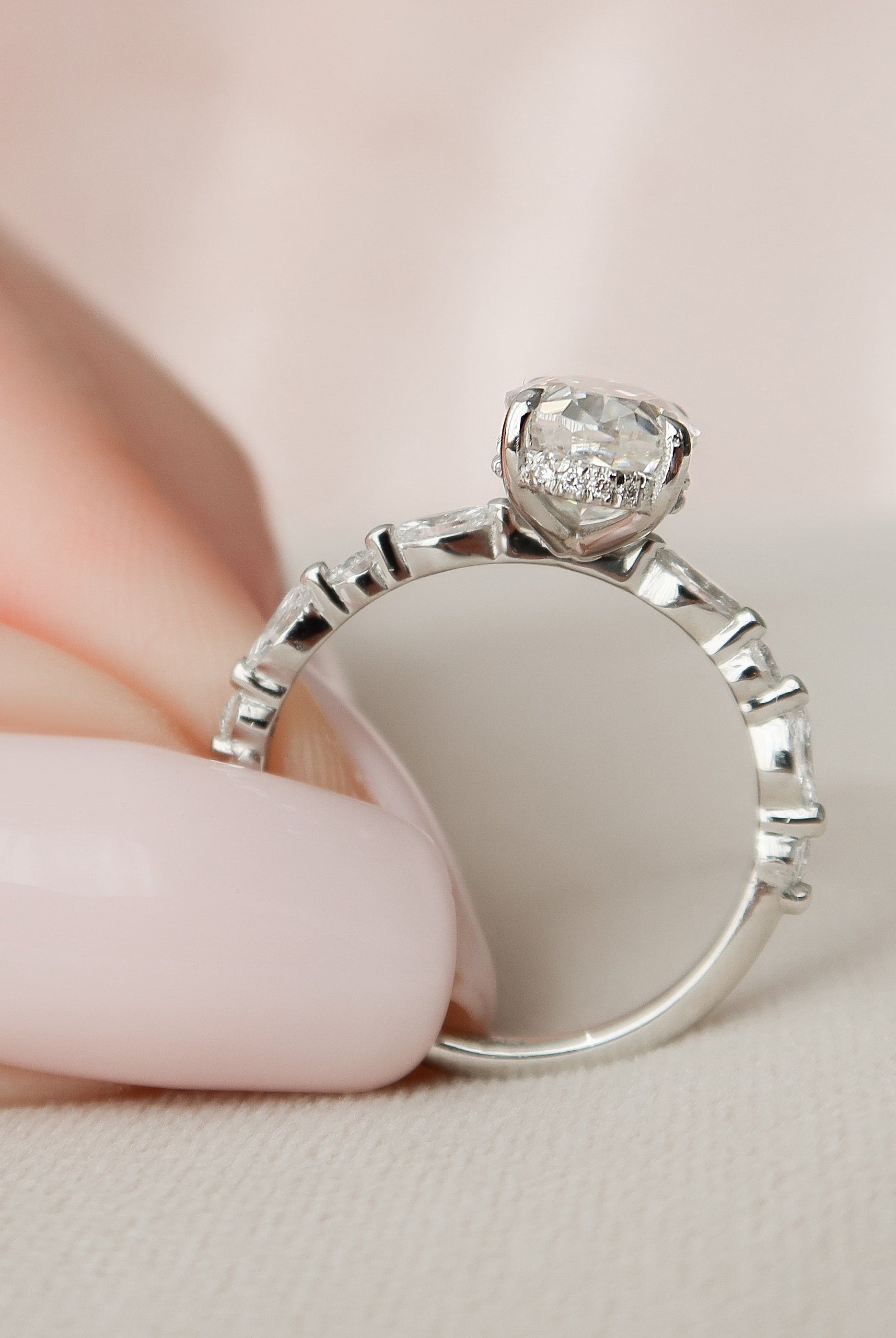 Hidden Halo Engagement Ring