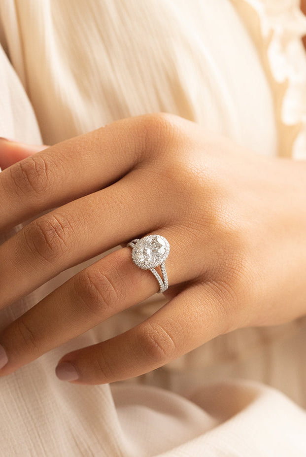Oval Halo Engagement Ring