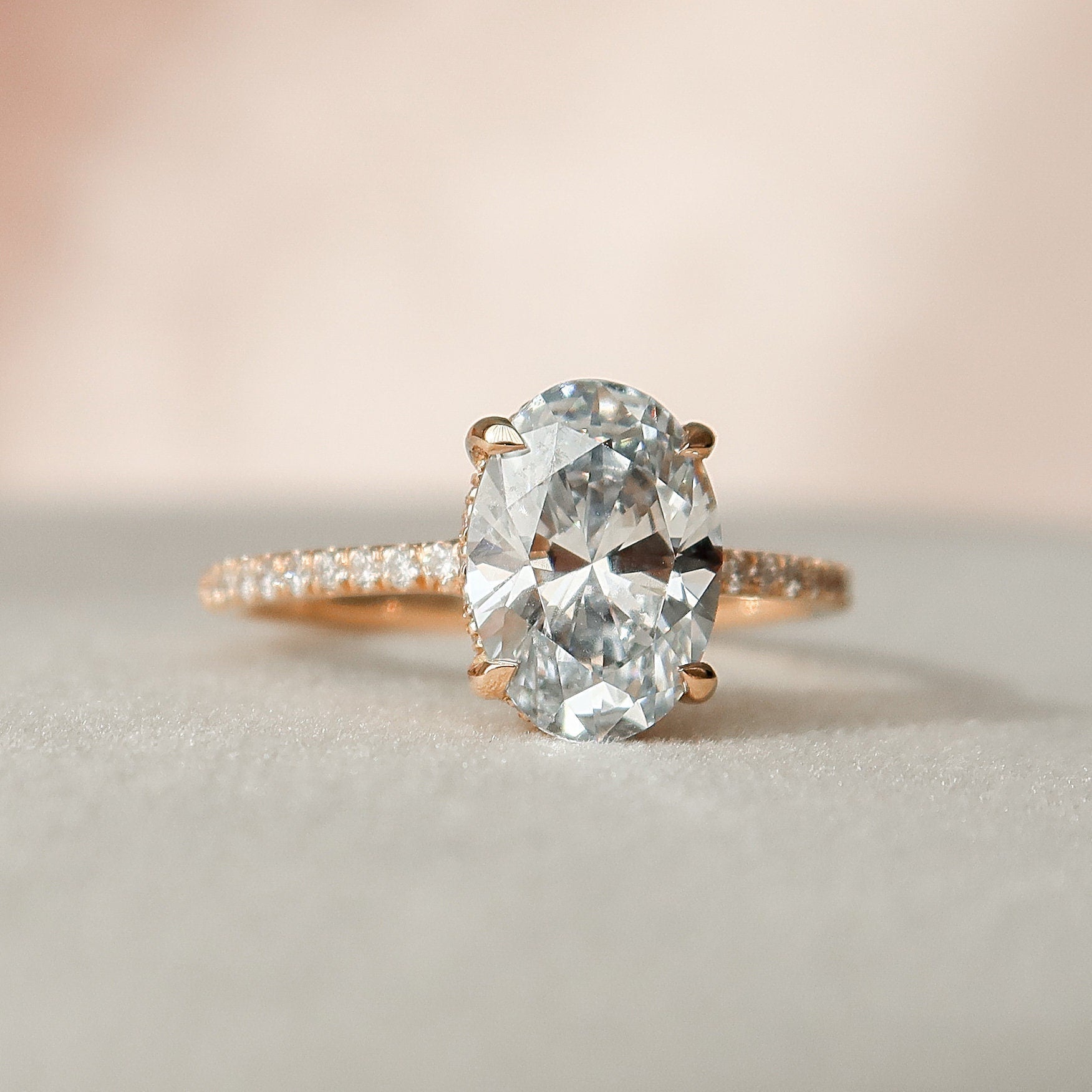 Oval Cut Moissanite Engagement Ring