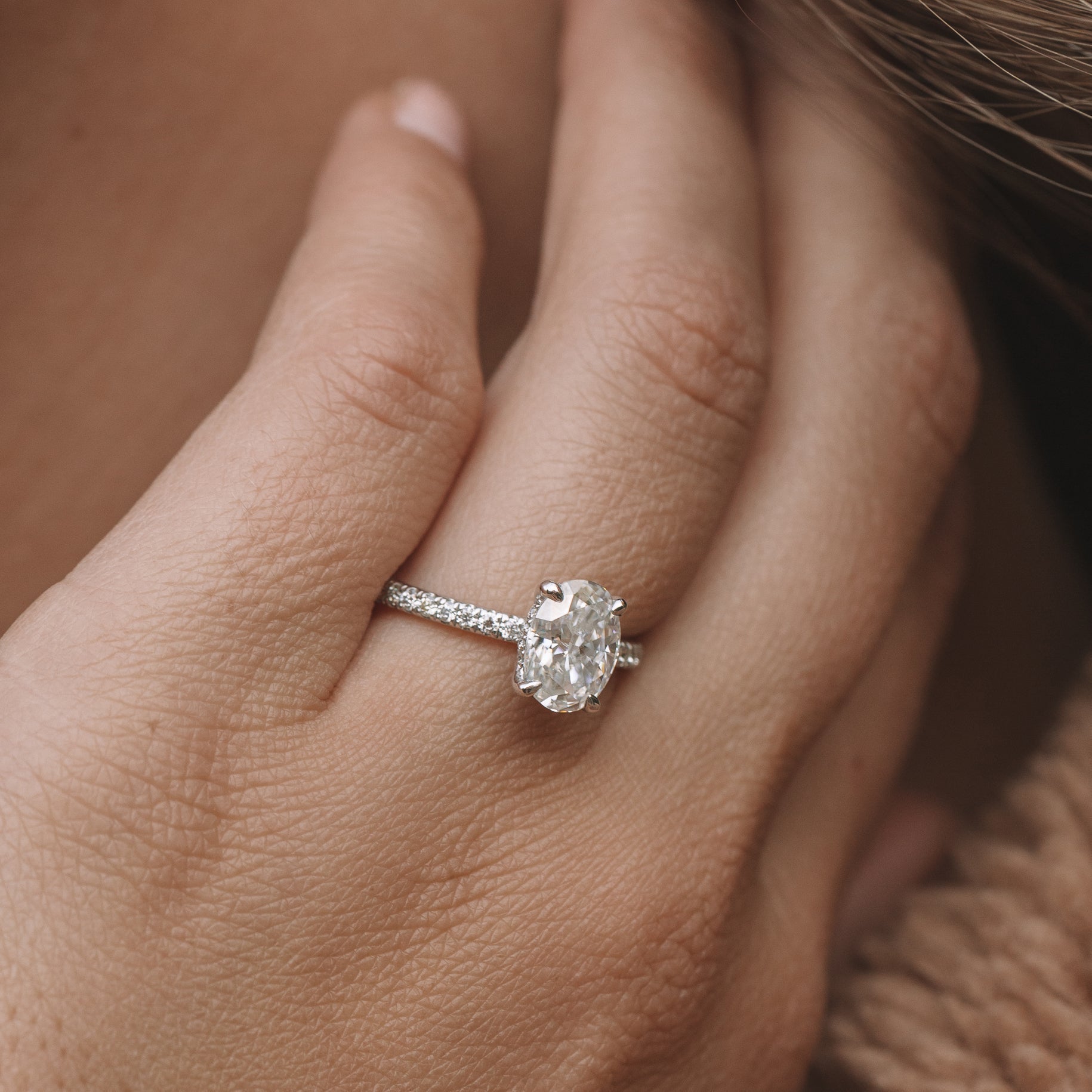 Hidden Halo Engagement Ring