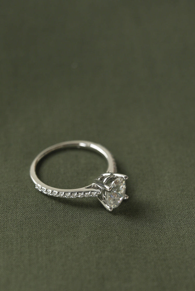 Pavé Moissanite Engagement Ring